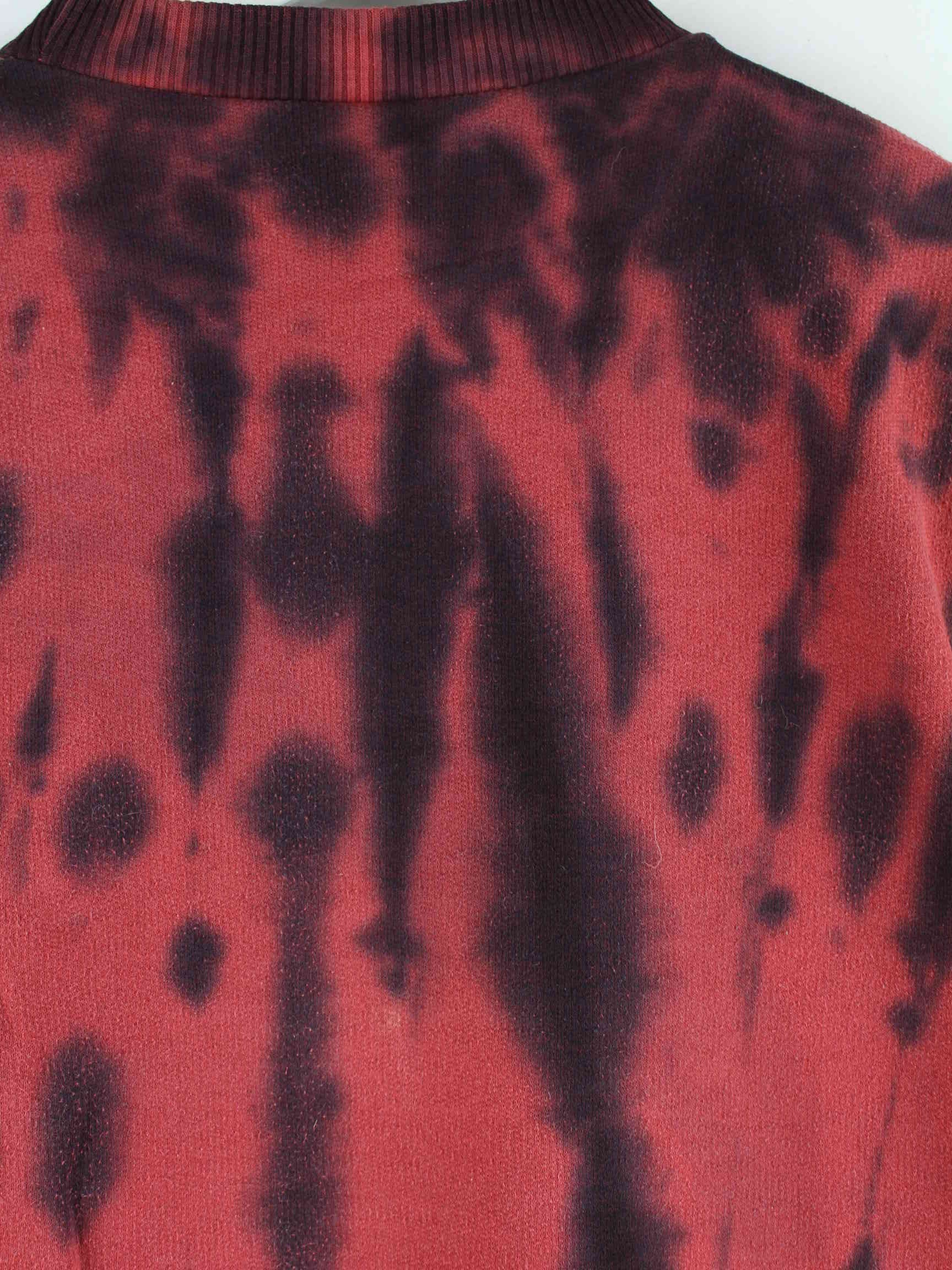 Vintage 90s Jogging Print Tie Dye Sweater Rot  (detail image 2)