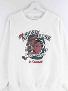 Vintage 90s Moose Canada Print Sweater Weiß M (detail image 1)