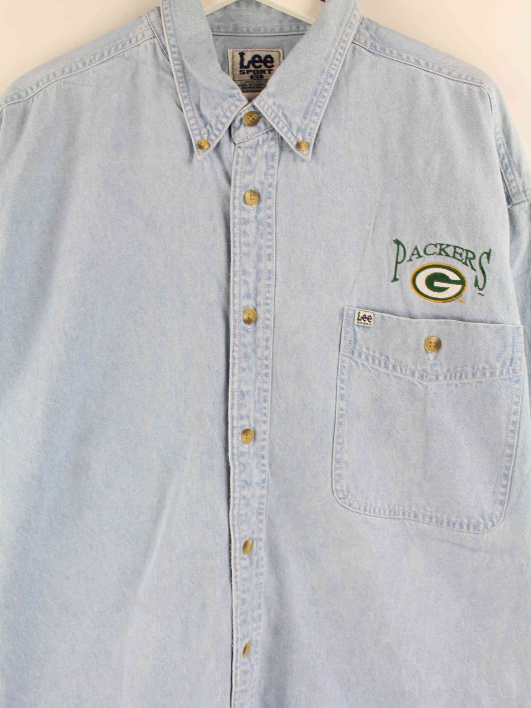 Lee Sport 90s Vintage G-Packers Hemd Blau XL (detail image 1)