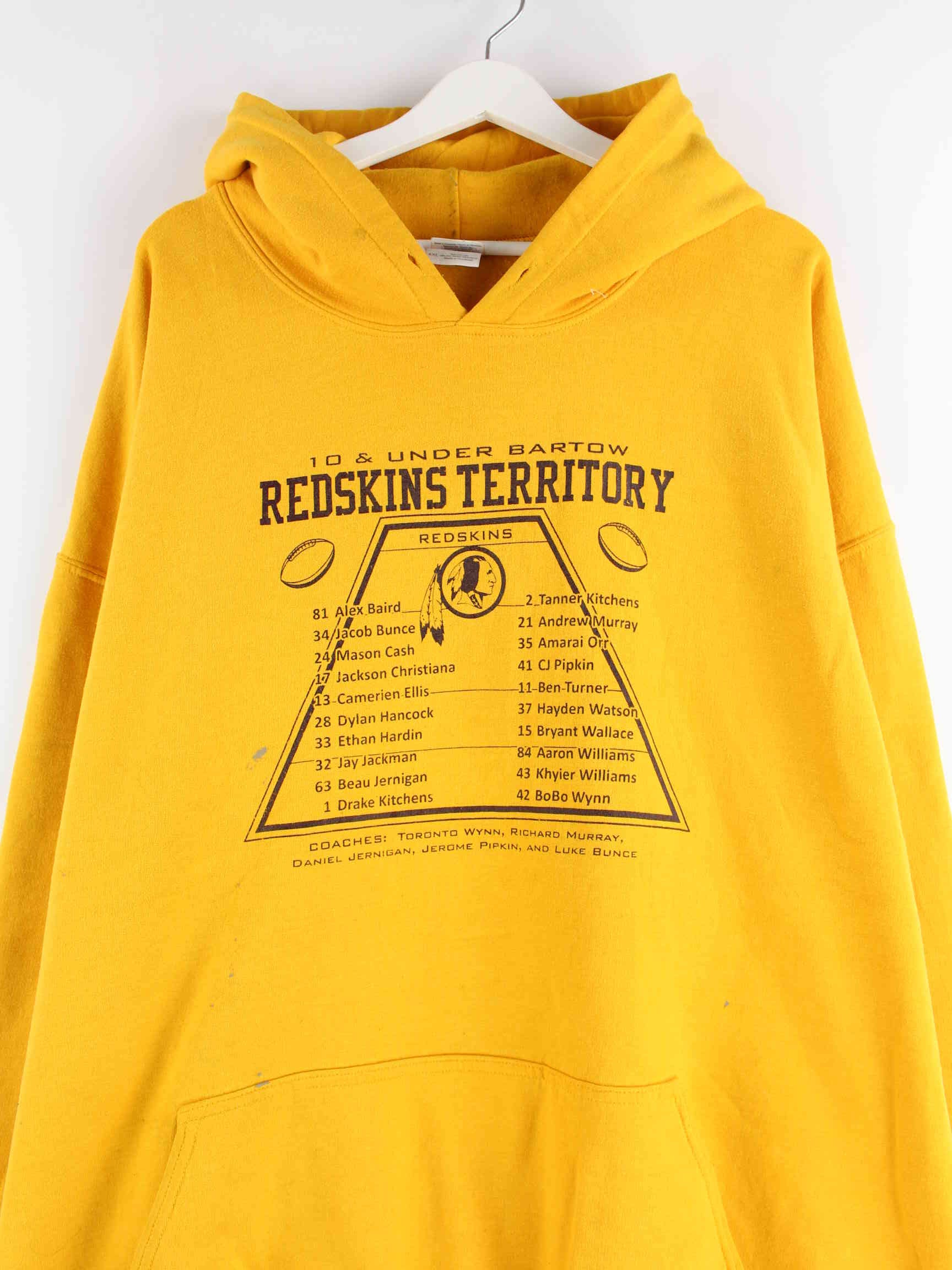 Gildan Redskins Print Hoodie Gelb 4XL (detail image 1)