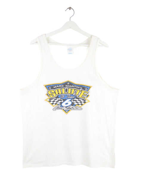 Delta 00s Nascar #6 Mark Martin Print Tank Top Weiß L