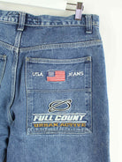 Vintage 90s Full Count Embroidered Jeans Blau W33 L34 (detail image 1)