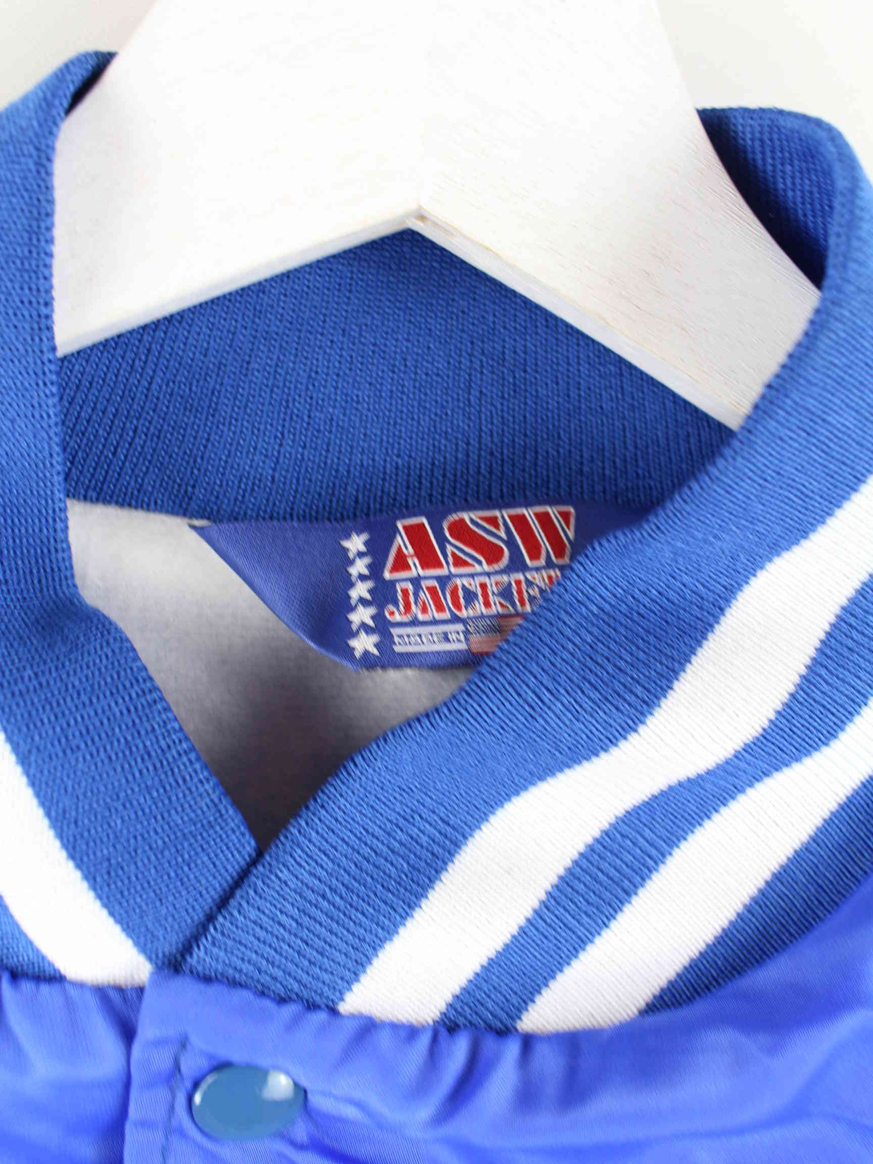 Vintage 90s College Jacke Blau XL (detail image 3)