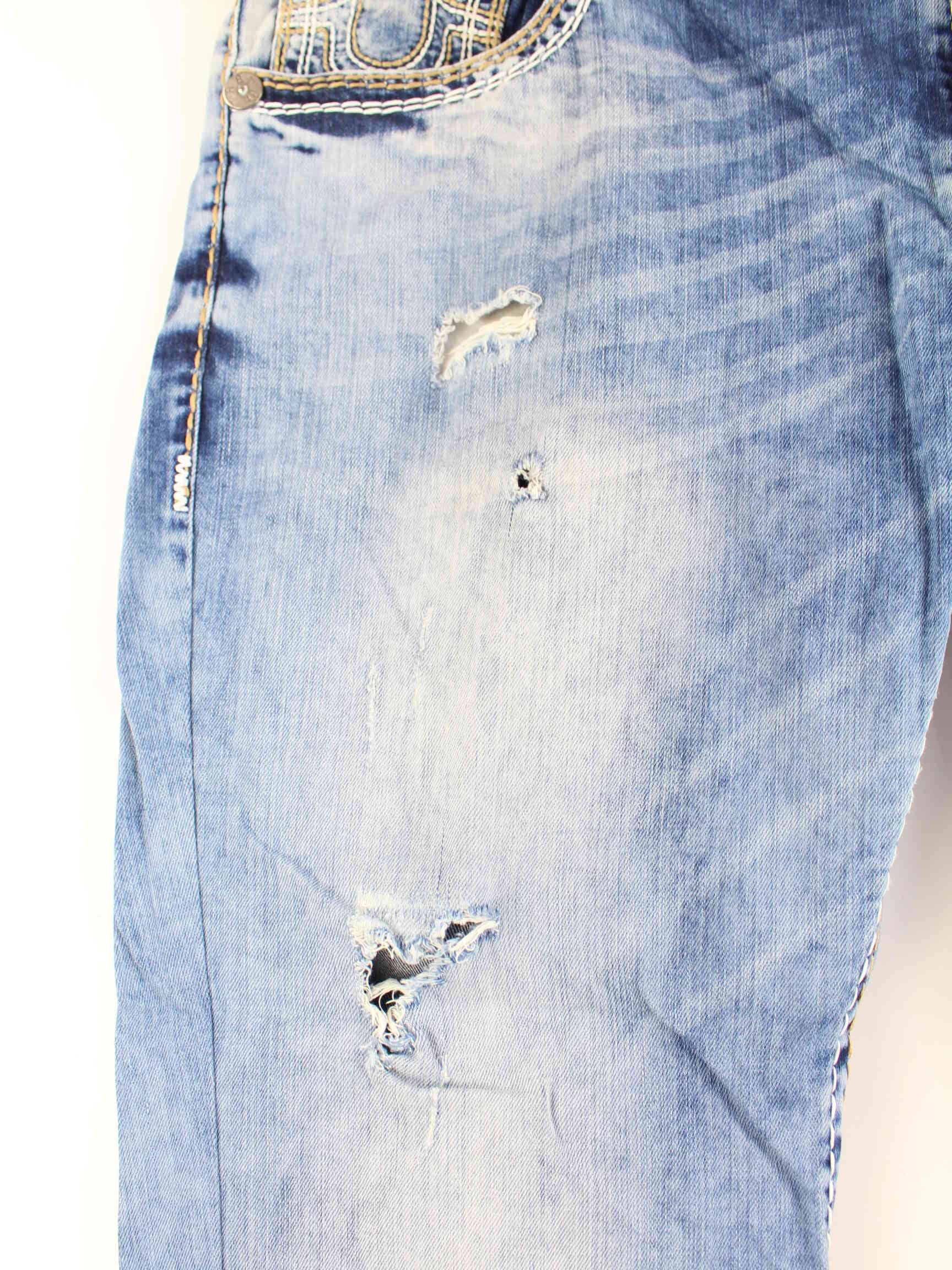 True Religion y2k Embroidered Straight Jeans Blau  (detail image 1)