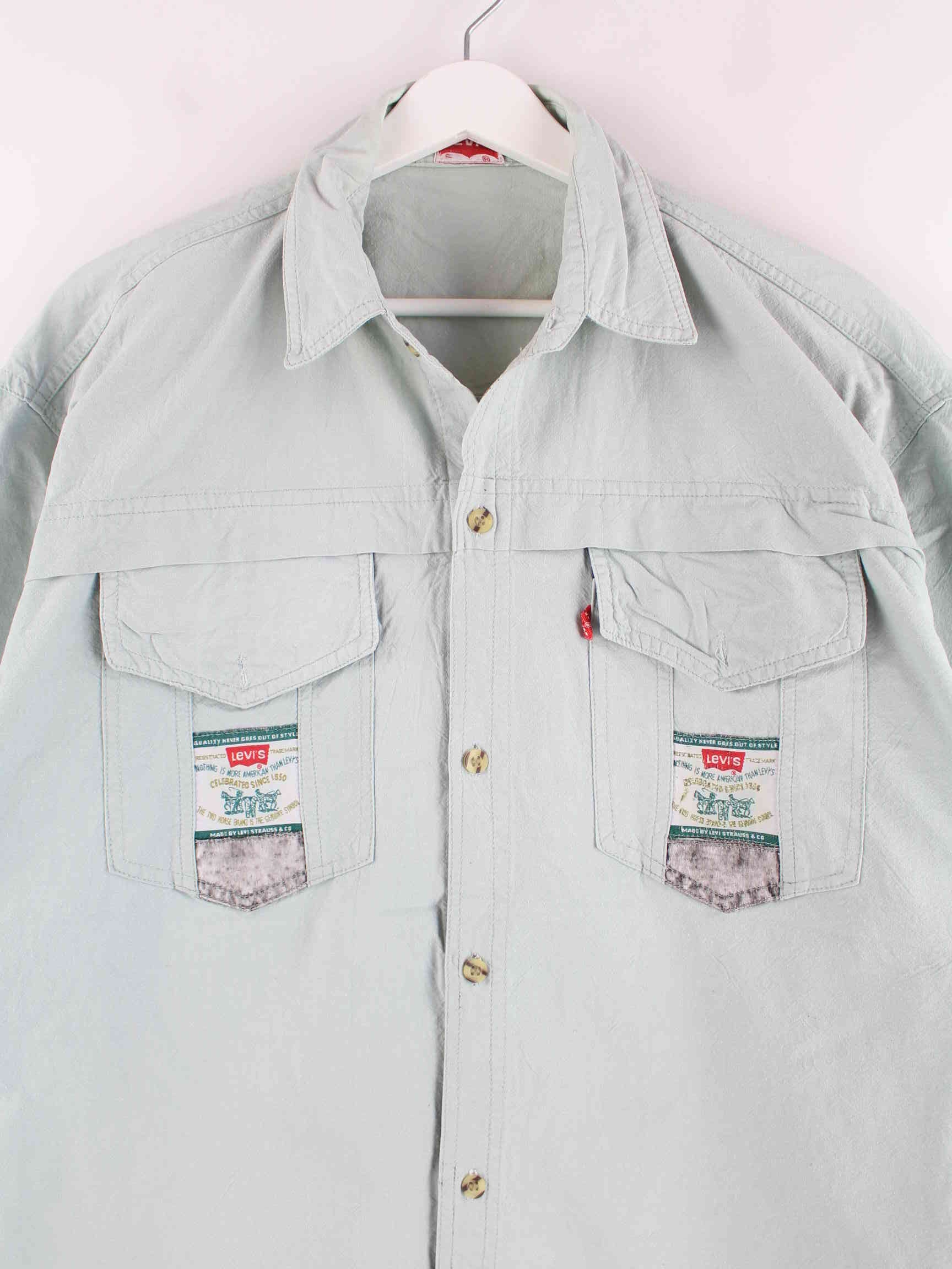 Levi's 80s Vintage Kurzarm Hemd Grün XL (detail image 1)