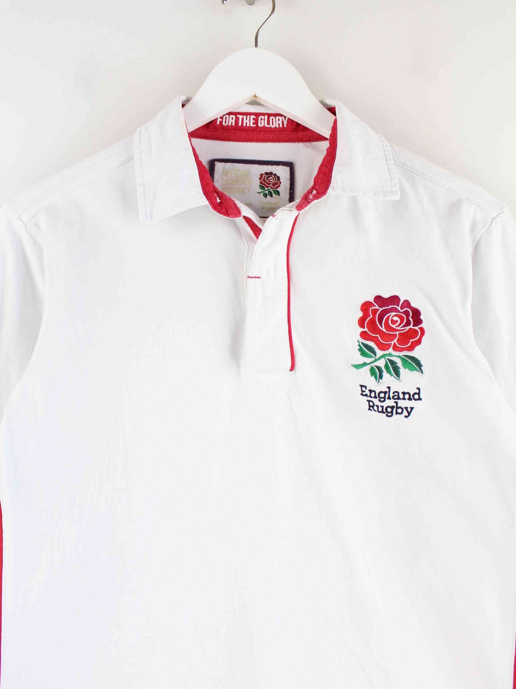 Vintage England Rugby Langarm Polo Weiß S (detail image 1)