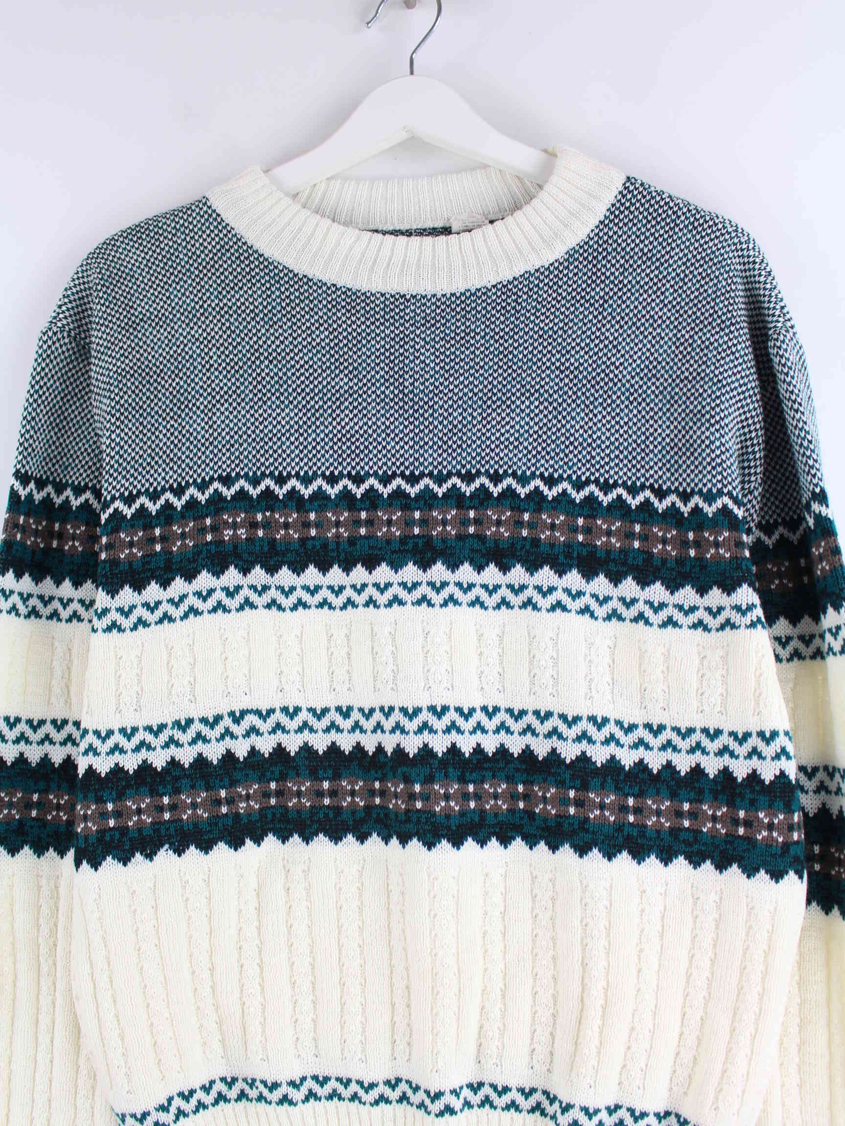 Vintage Pattern Pullover Beige M (detail image 1)