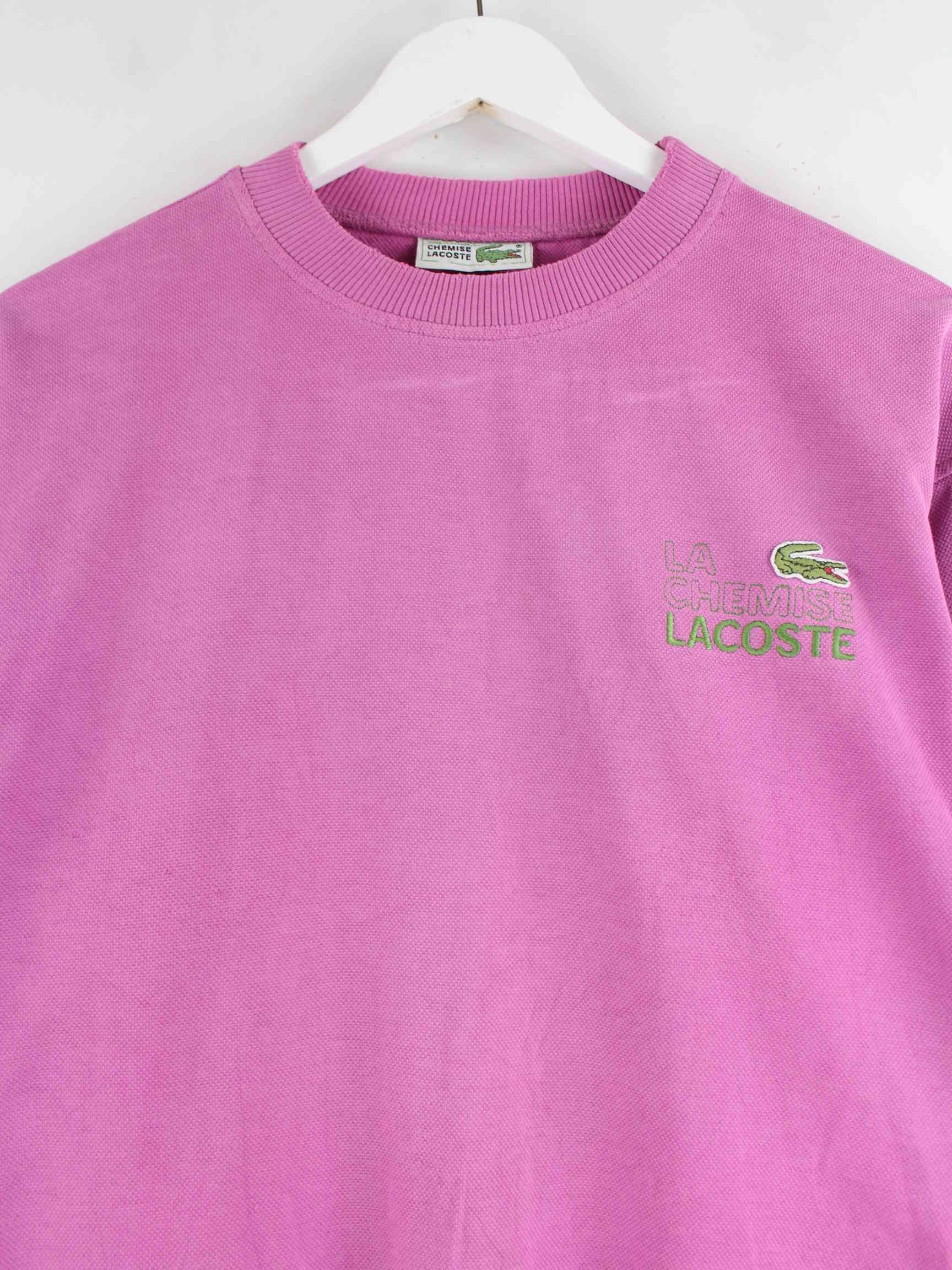 Lacoste 90s Vintage Embroidered Sweater Pink XS (detail image 1)