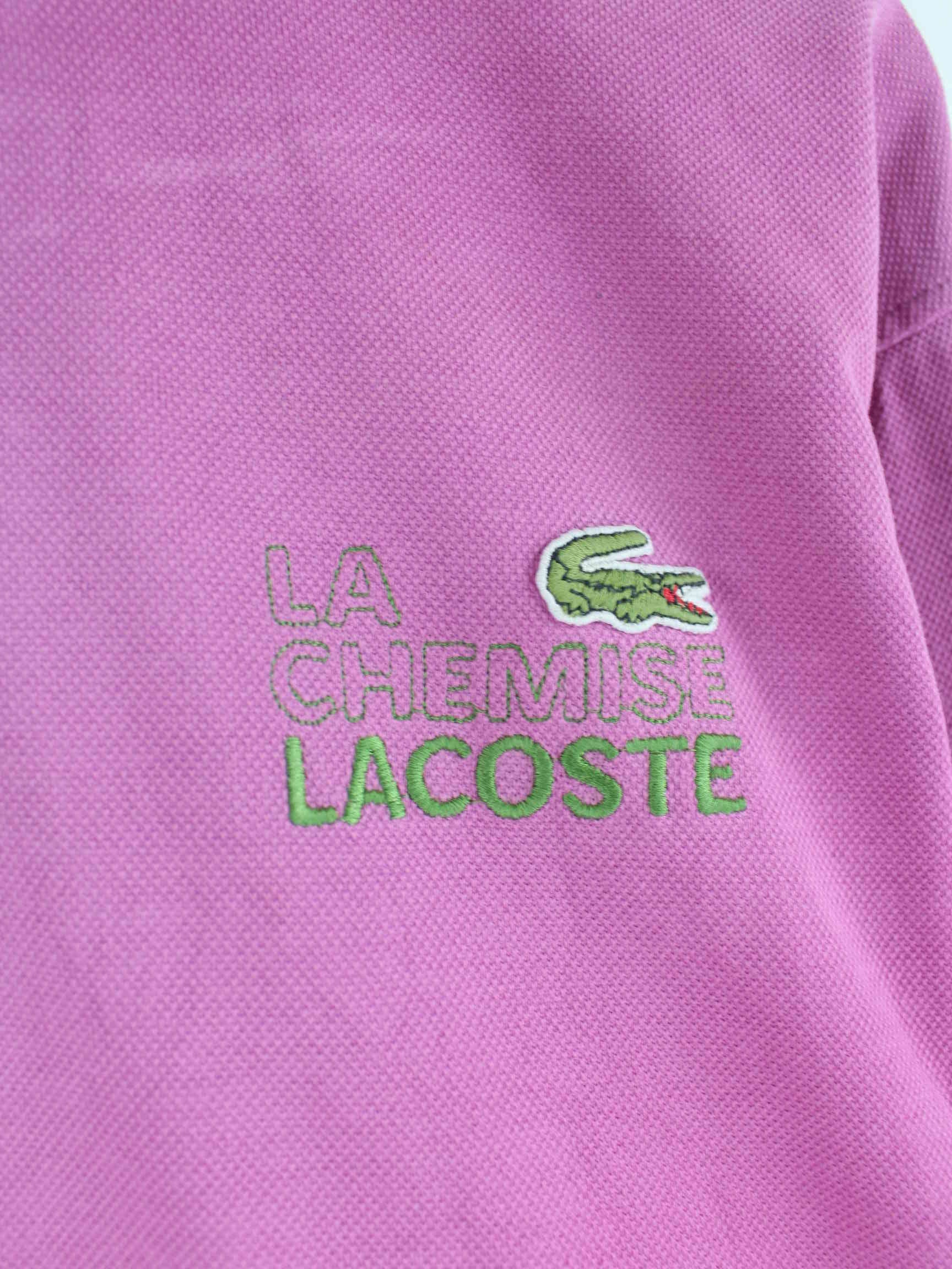 Lacoste 90s Vintage Embroidered Sweater Pink XS (detail image 3)