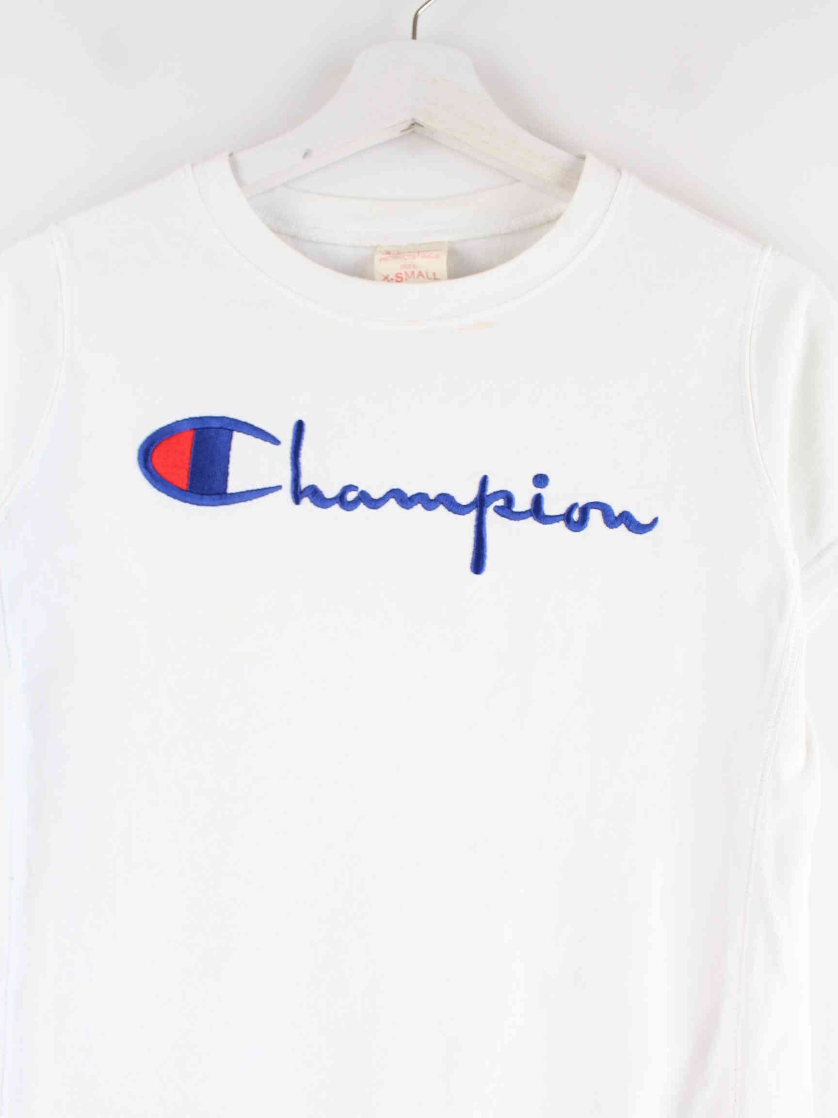 Champion Damen 90s Vintage Embroidered T-Shirt Weiß XS (detail image 1)