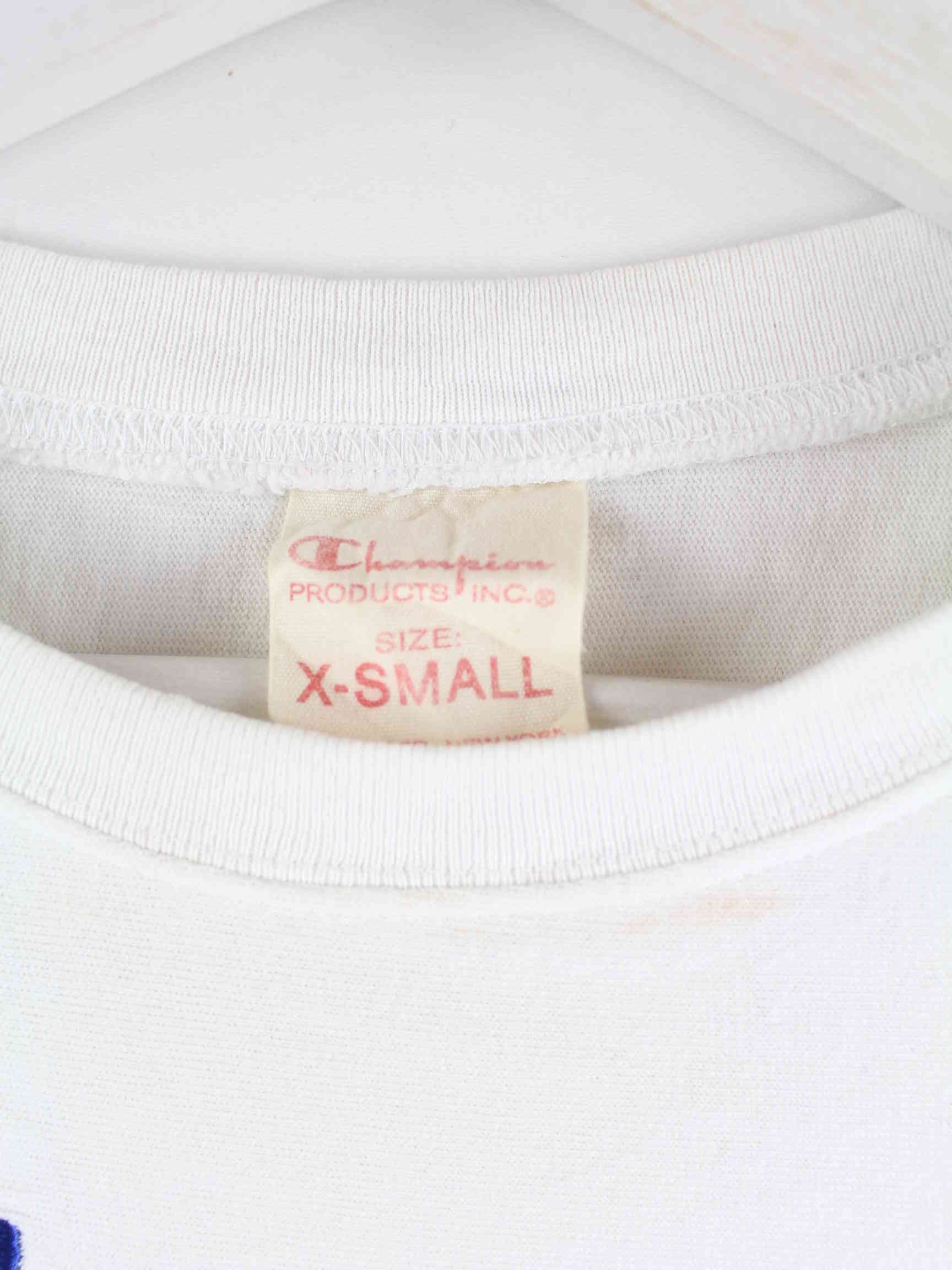 Champion Damen 90s Vintage Embroidered T-Shirt Weiß XS (detail image 2)