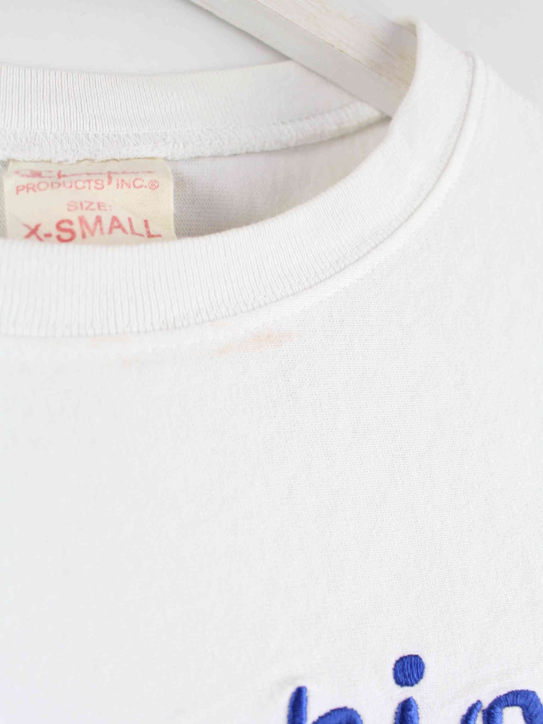 Champion Damen 90s Vintage Embroidered T-Shirt Weiß XS (detail image 3)