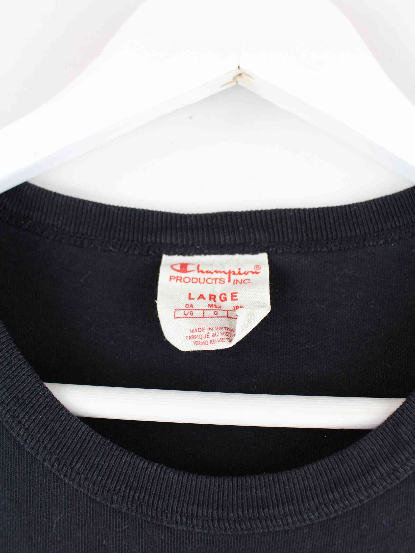 Champion 90s Vintage Embroidered T-Shirt Schwarz M (detail image 2)