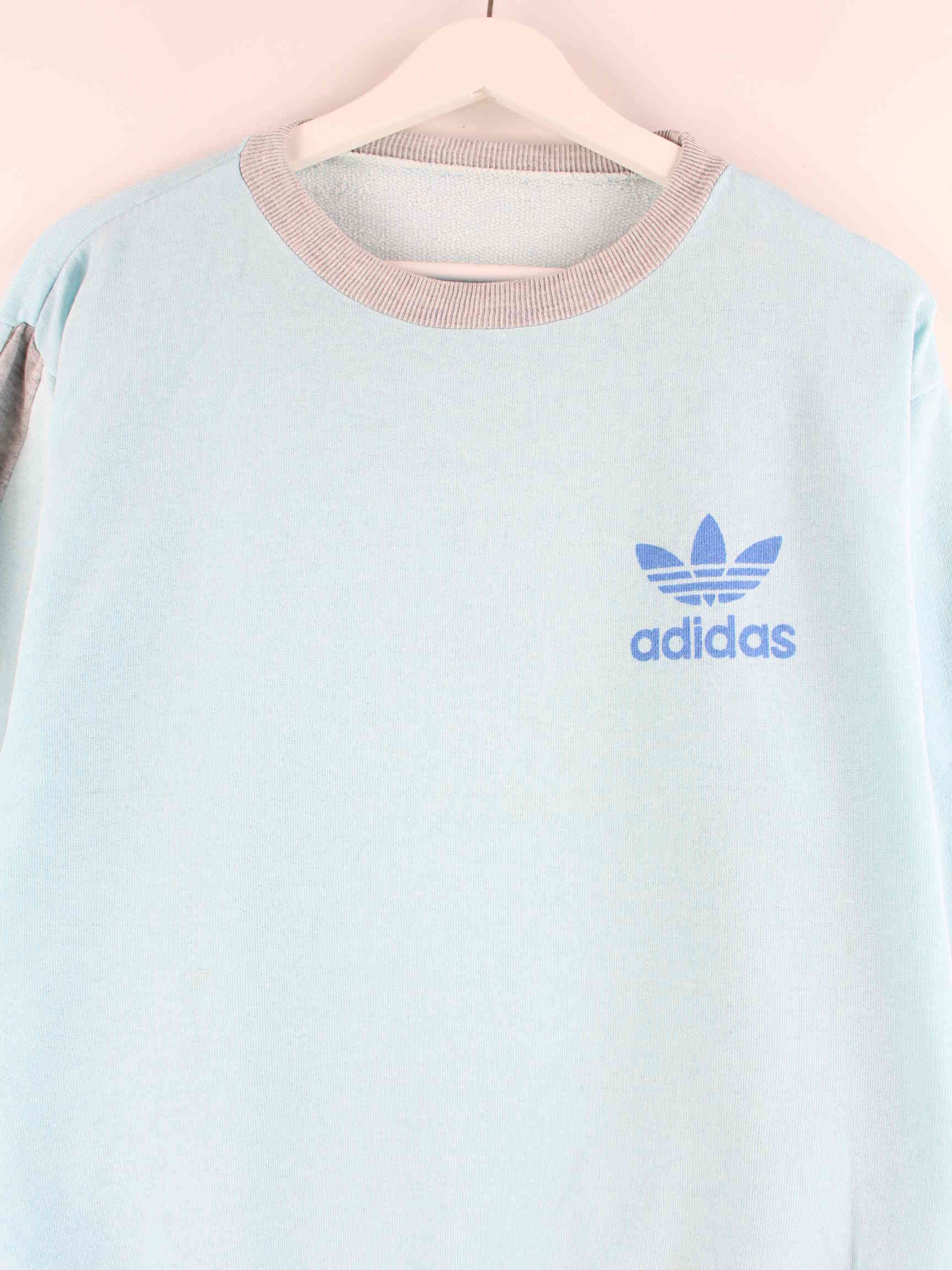 Adidas Damen 80s Vintage Trefoil Print Sweater Blau S (detail image 1)