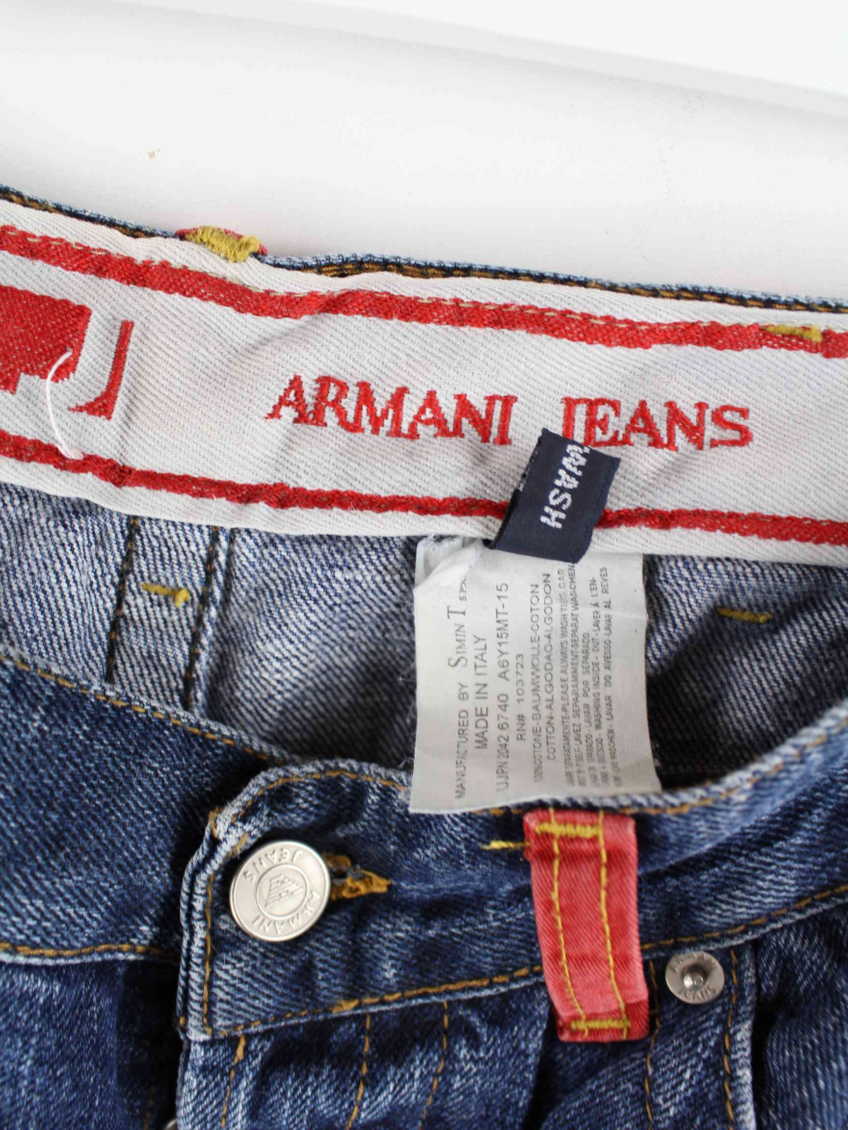 Armani y2k Used Look Jeans Blau W30 L32 (detail image 1)