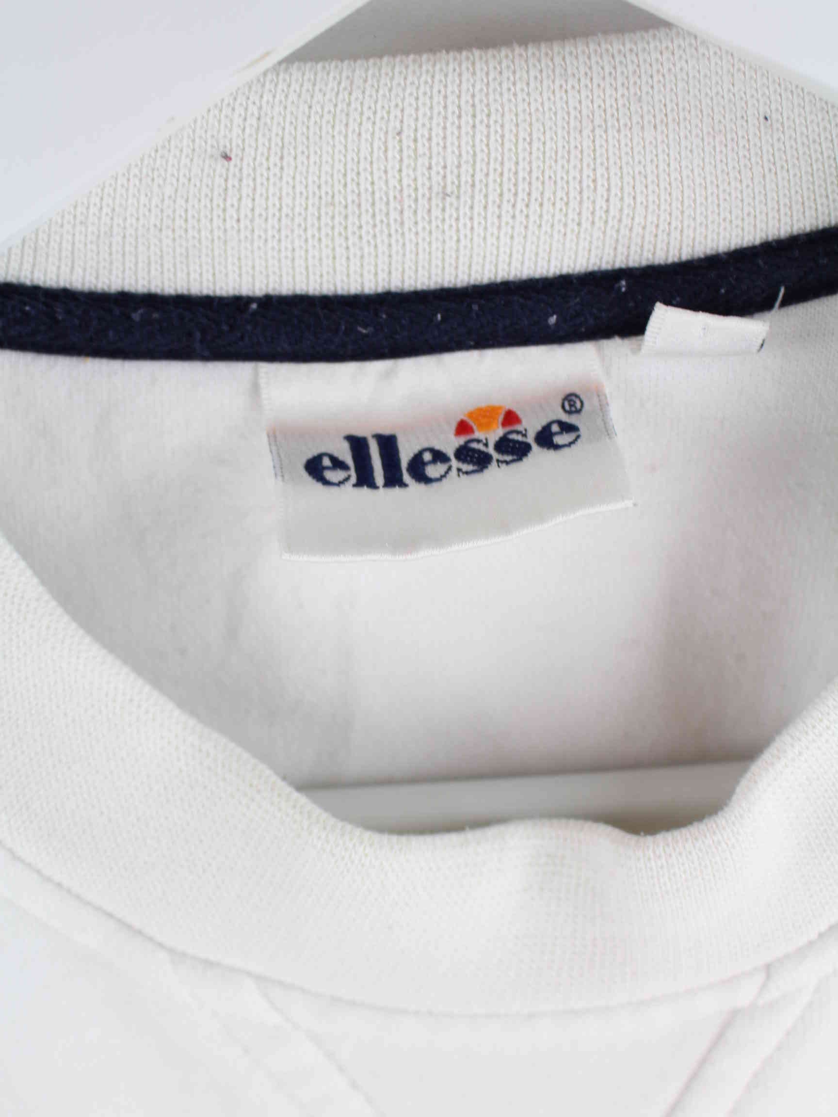 Ellesse 90s Vintage Embroidered Heavy T-Shirt Weiß L (detail image 3)