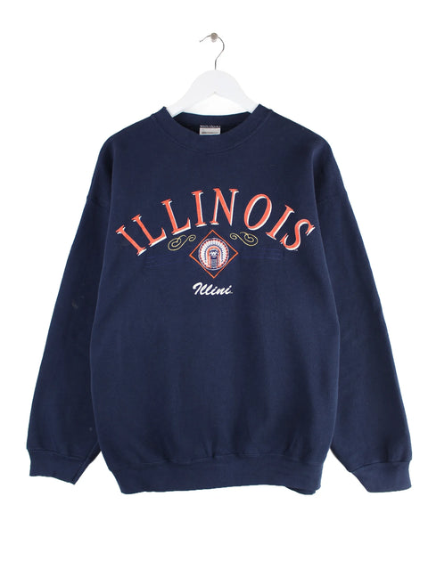 Tultex 90s Vintage Illinois Print Sweater Blau XL