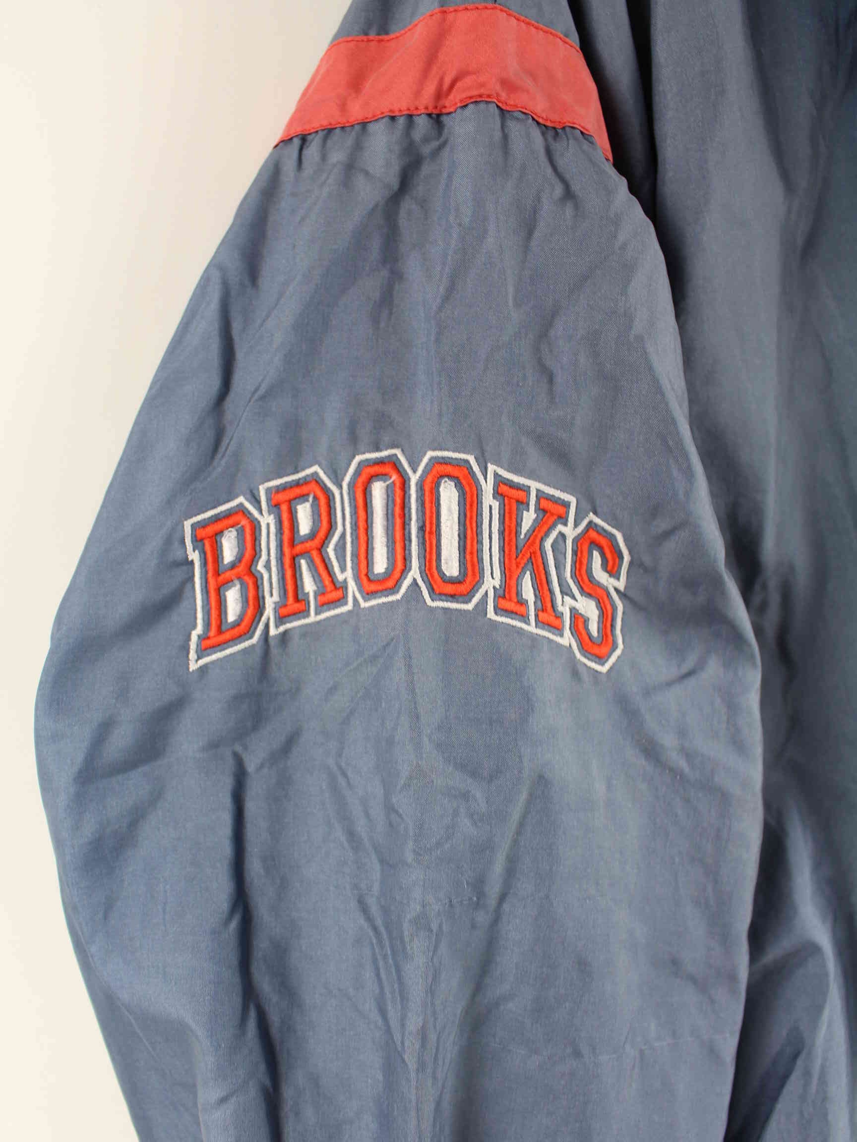 Vintage 90s Brooks Embroidered Trainingsjacke Blau XL (detail image 2)