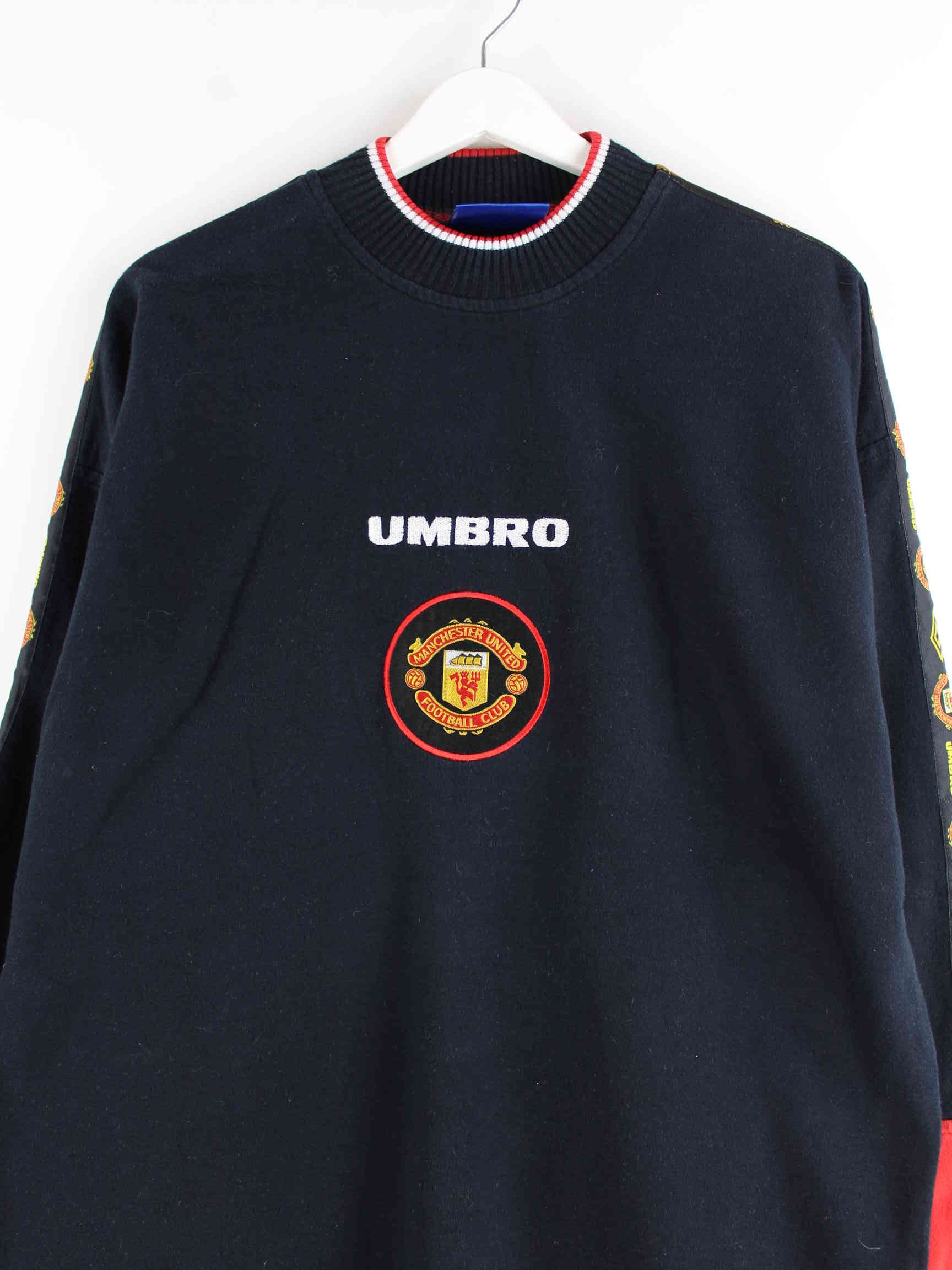 Umbro 90s Vintage Manchester Tape Sweater Schwarz L (detail image 1)