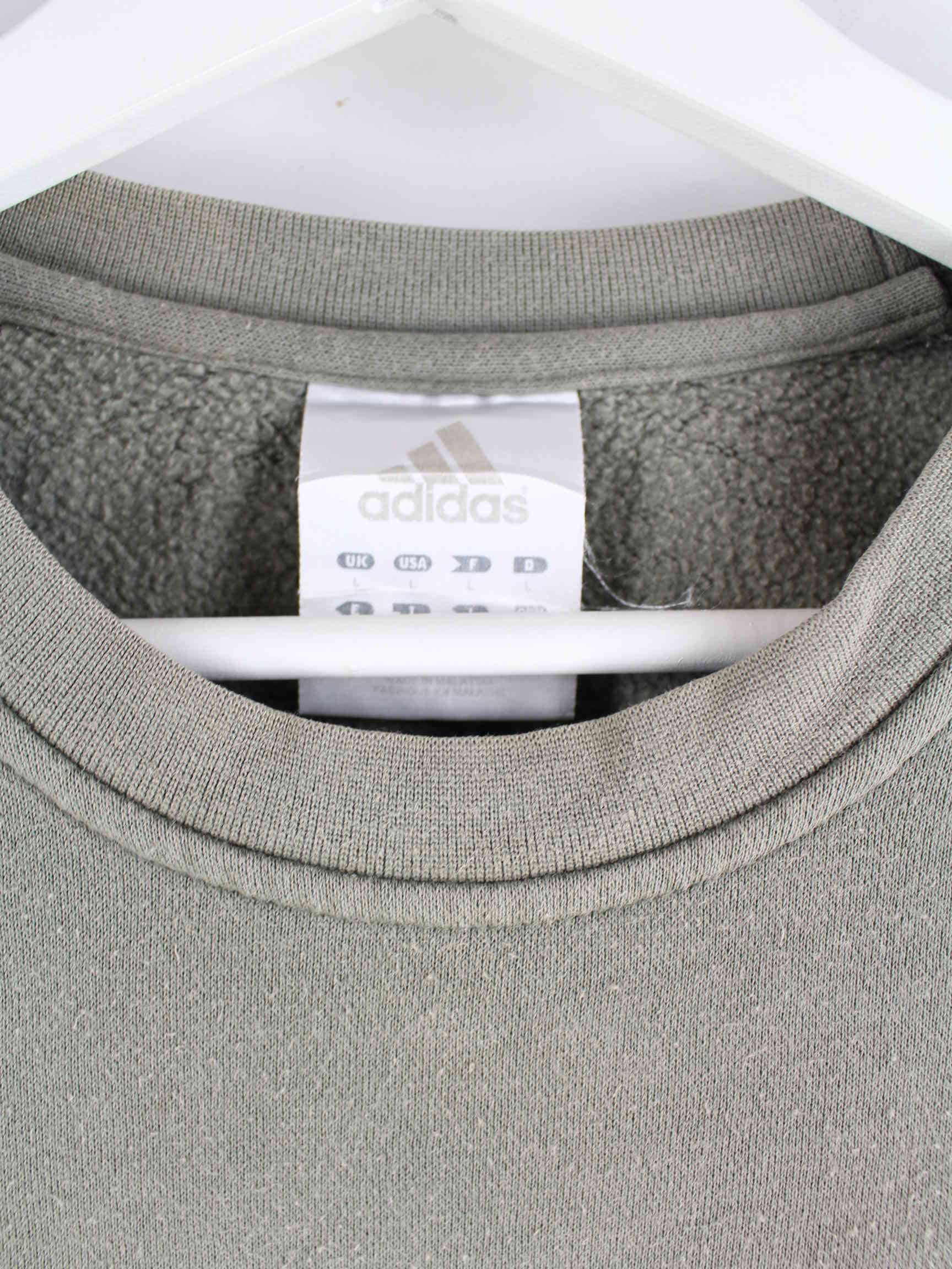 Adidas y2k Big Logo Embroidered Sweater Olive L (detail image 2)