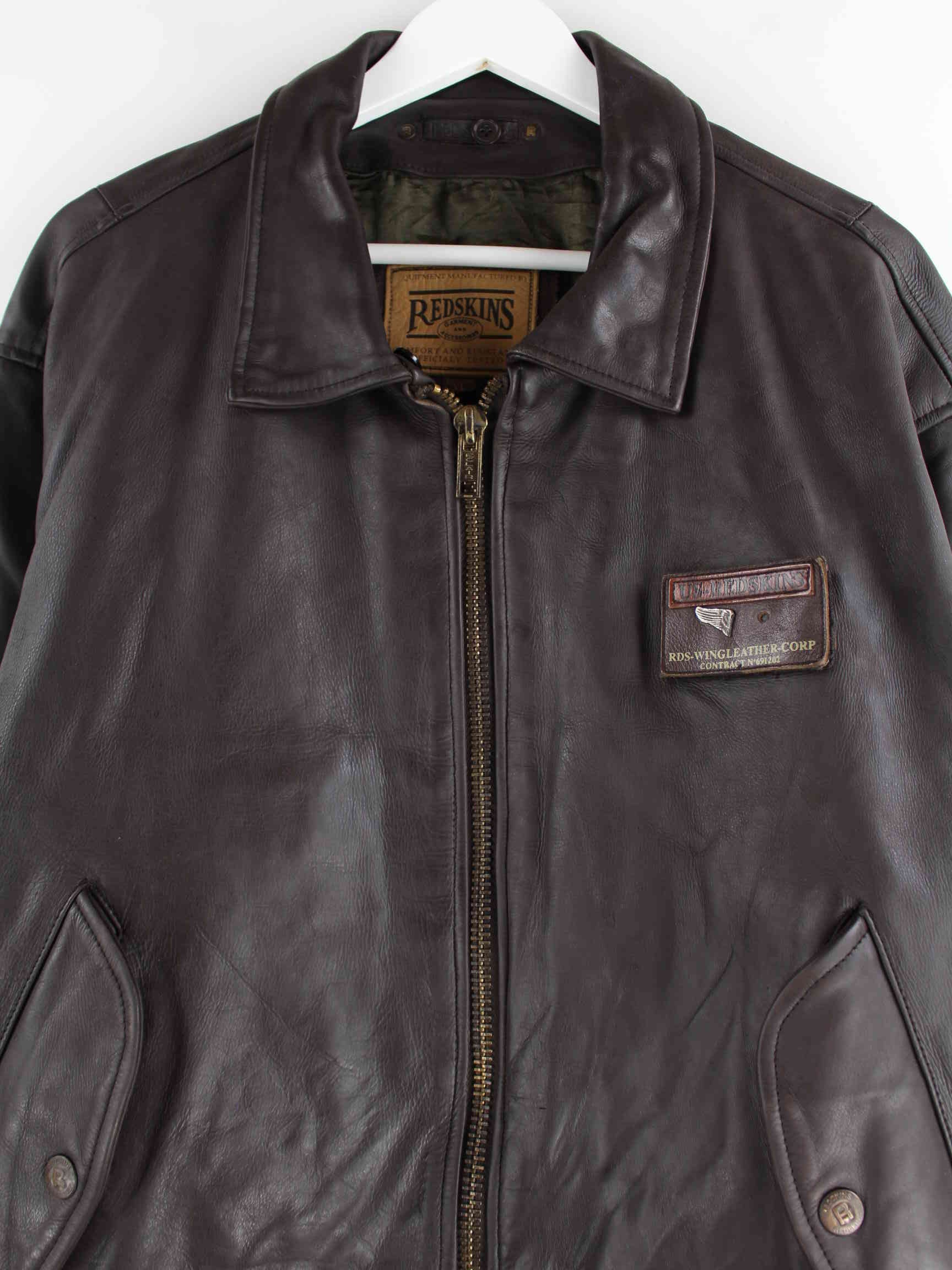 Redskins Leder College Jacke Braun XL (detail image 1)