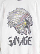 Vintage Oversized Savage Print Sweater Weiß L (detail image 1)