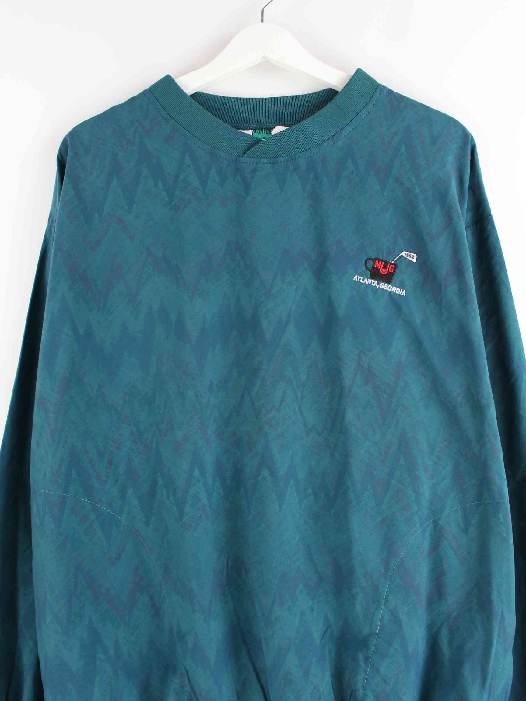 Vintage Embroidered Golf Track Top Sweater Grün XL (detail image 1)