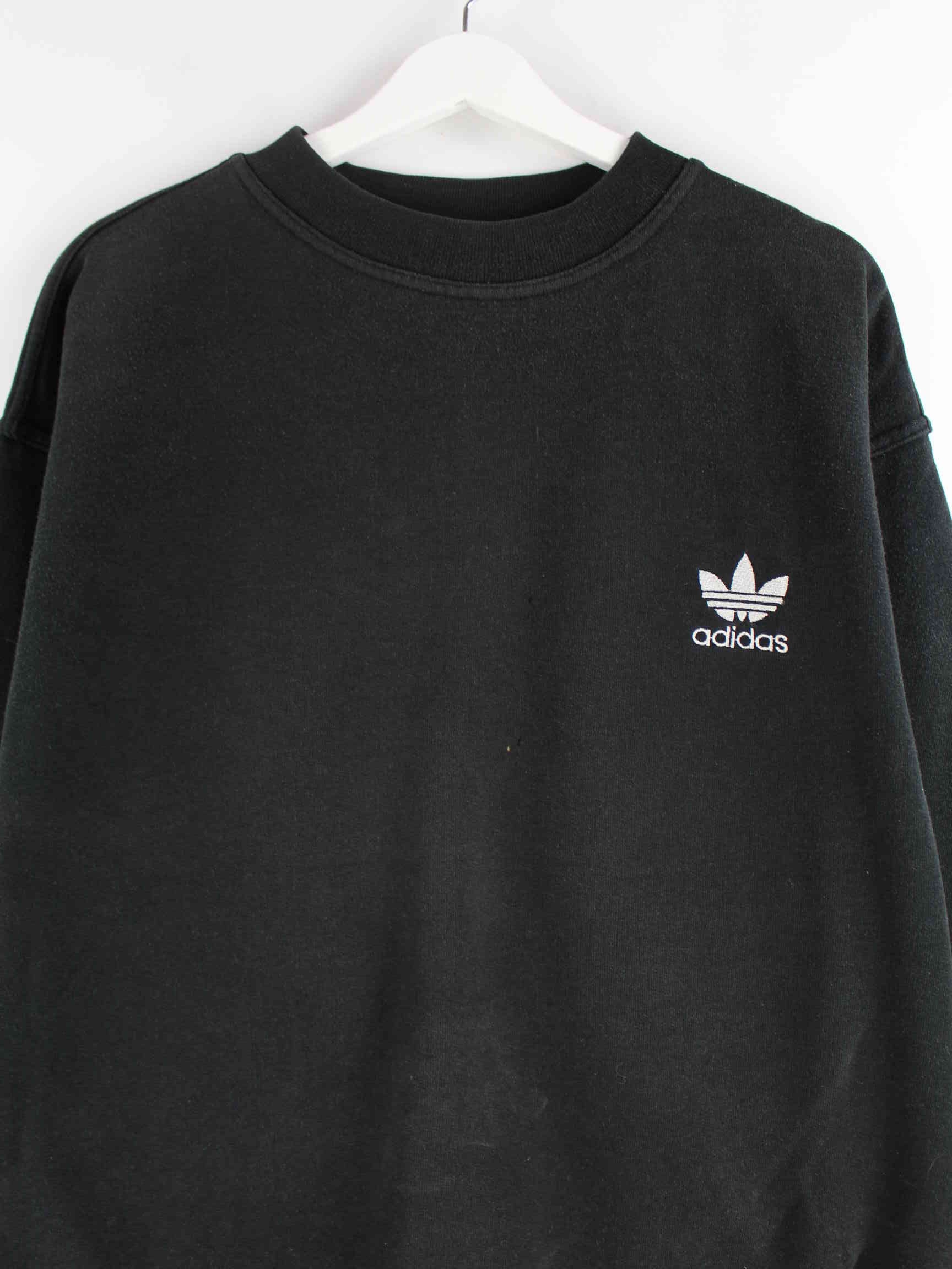 Adidas 80s Vintage Trefoil Embroidered Sweater Schwarz M (detail image 1)