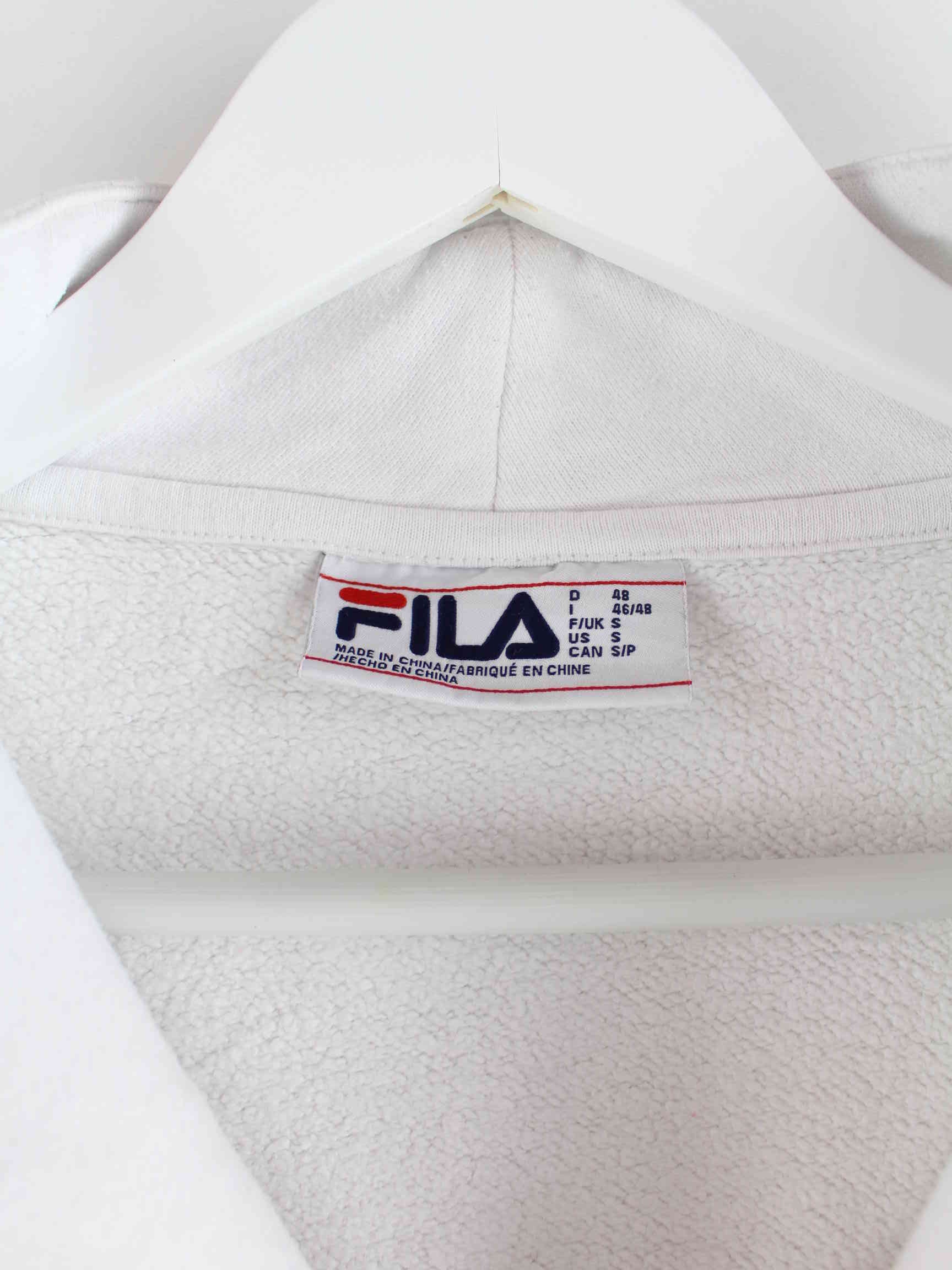 Fila 90s Vintage Half Zip Sweater Weiß M (detail image 3)