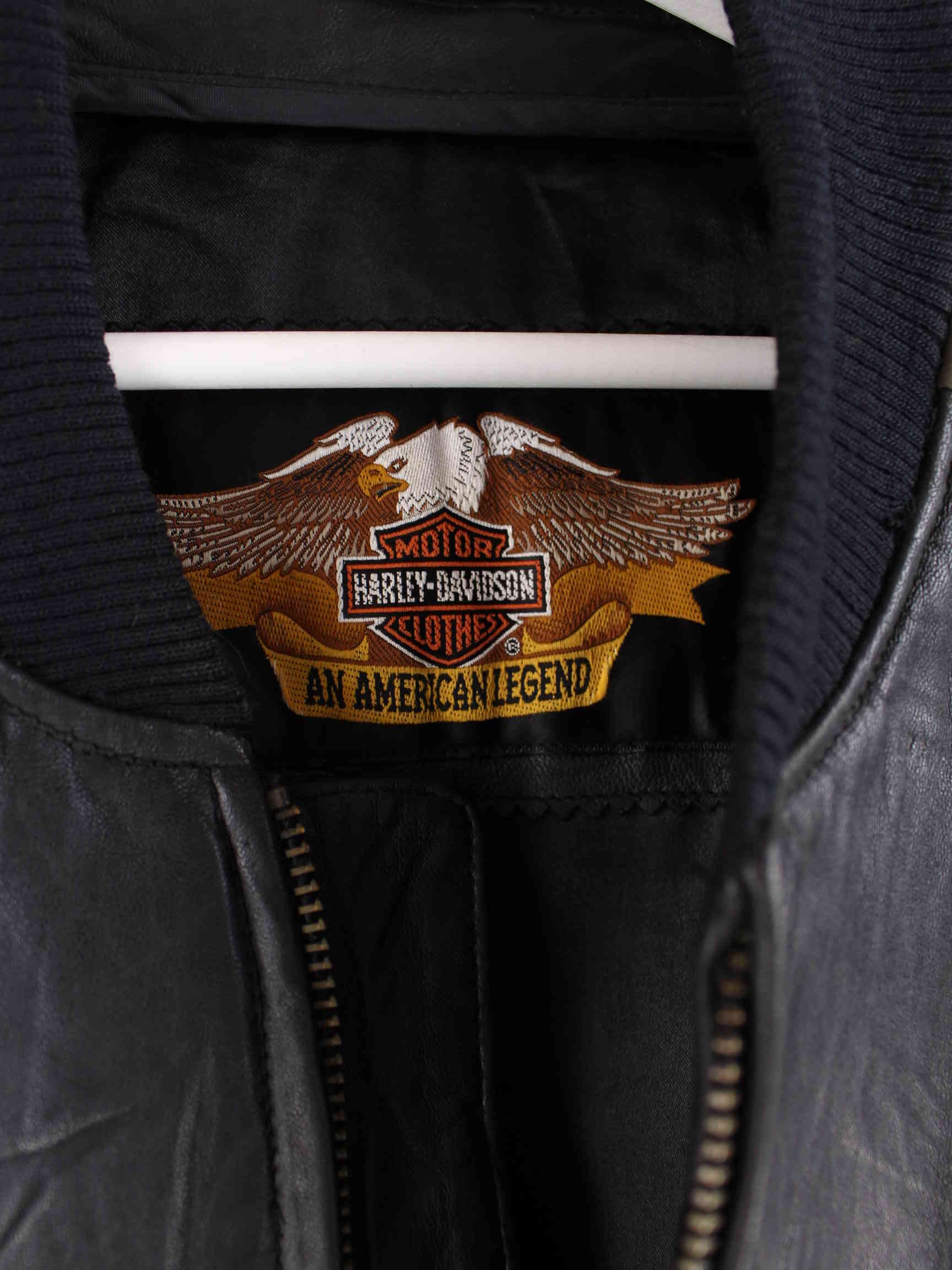 Harley Davidson 90s Vintage Embroidered Jacke Schwarz L (detail image 2)