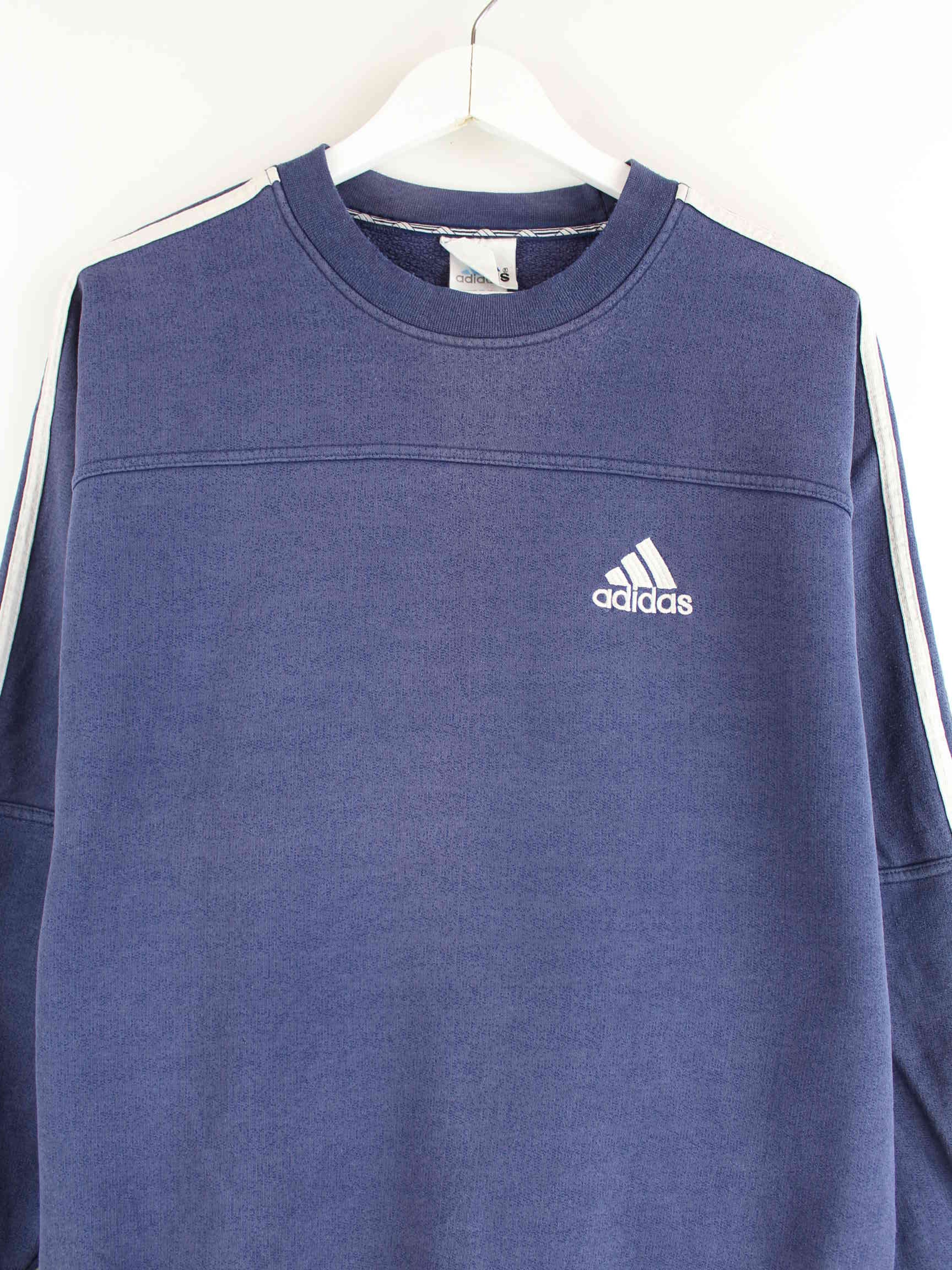 Adidas 90s Vintage 3-Stripes Sweater Blau L (detail image 1)