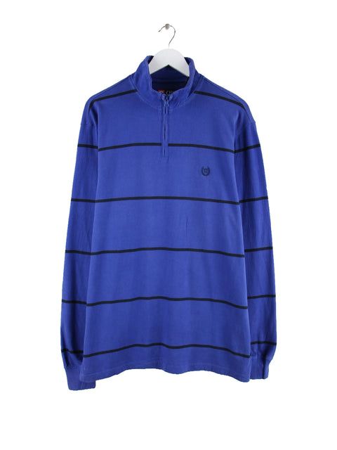Chaps by Ralph Lauren Stripe Half Zip Sweater Blau XXL