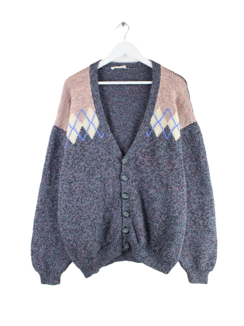 Vintage Damen 90s Cardigan Strickjacke Mehrfarbig XL