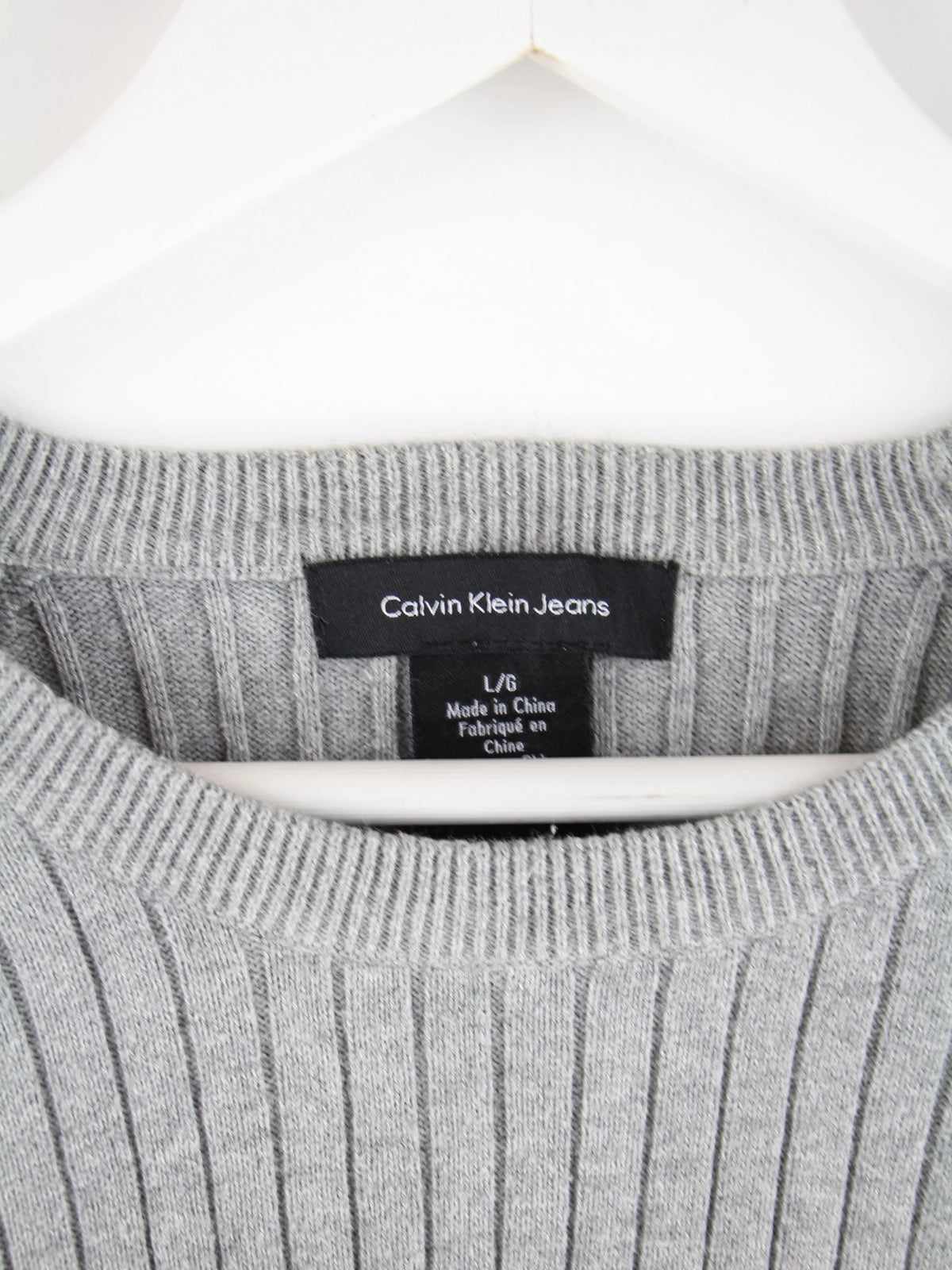 Calvin Klein Pullover Grau L – Etikett