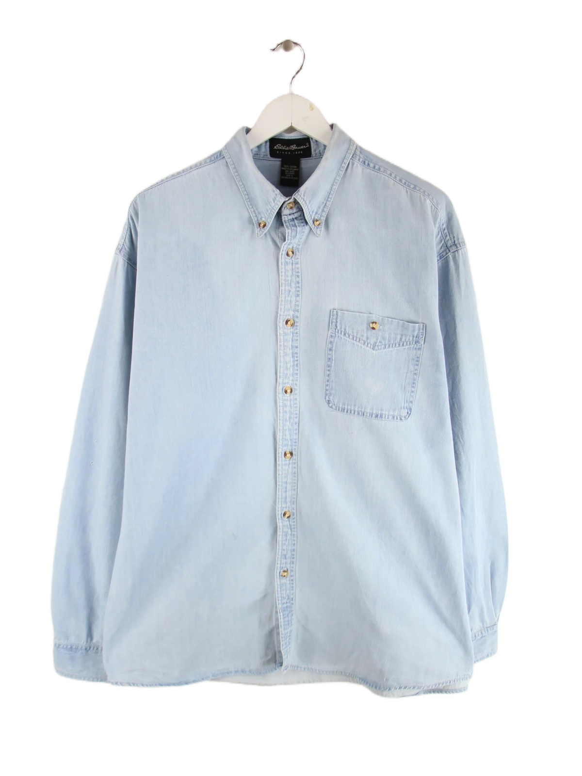 Eddie Bauer Freizeit Hemd Blau L – Vorderseite