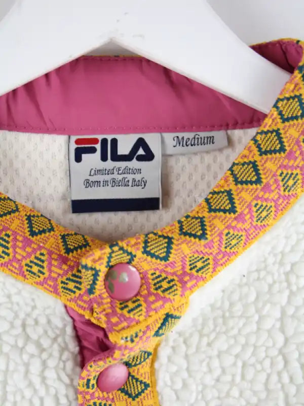 Fila Fleece Weiß M – Etikett
