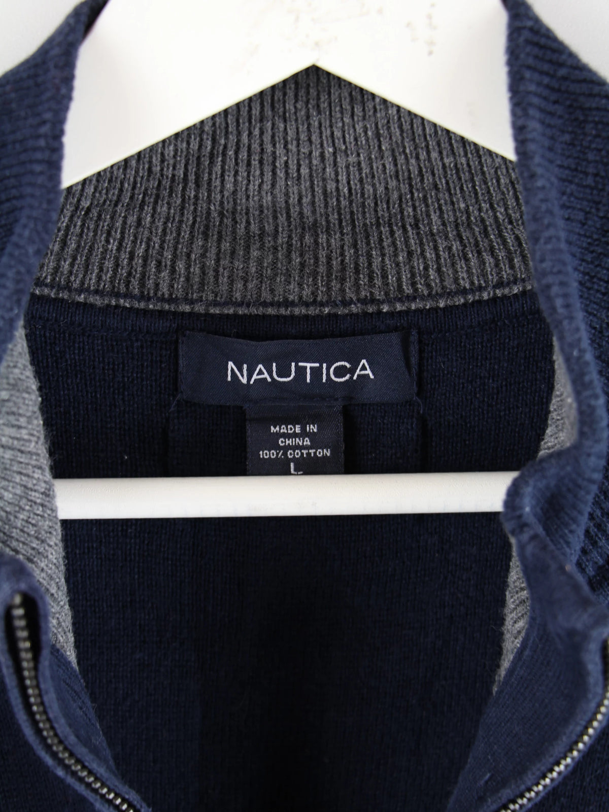 Nautica Sweatjacke Blau L – Etikett