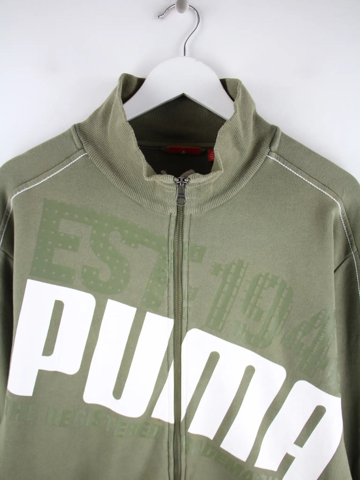 Puma Sweatjacke Grün XL – Detailansicht Vorderseite