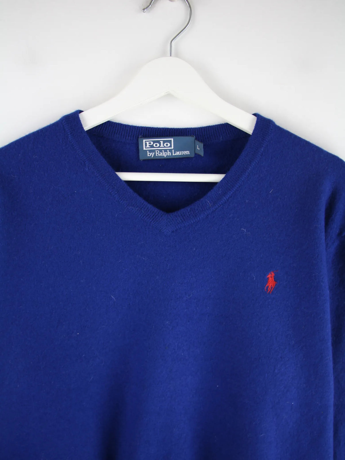 Ralph Lauren Pullover Blau L – Detailansicht Vorderseite