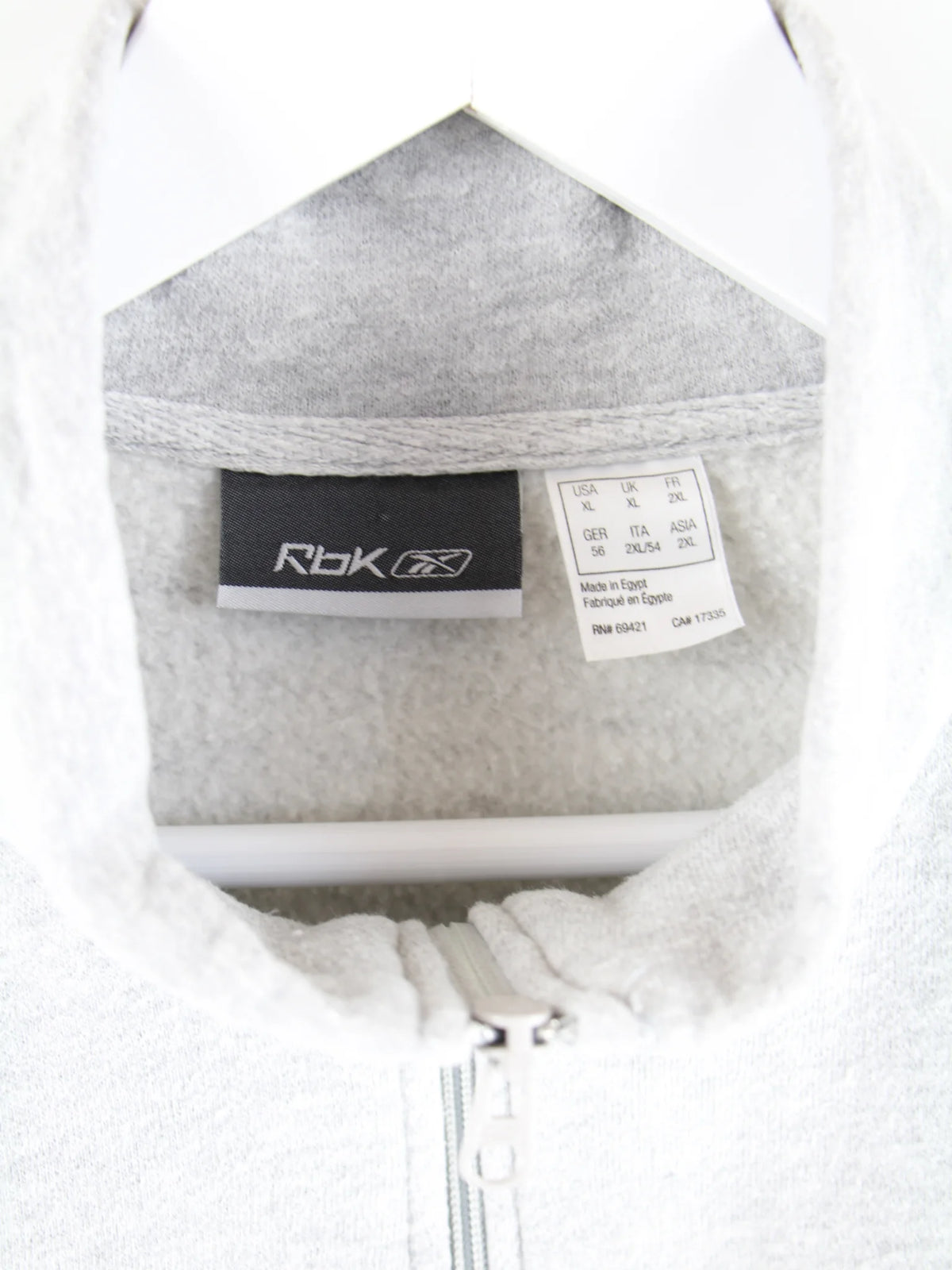 Reebok Sweatjacke Grau XL – Etikett