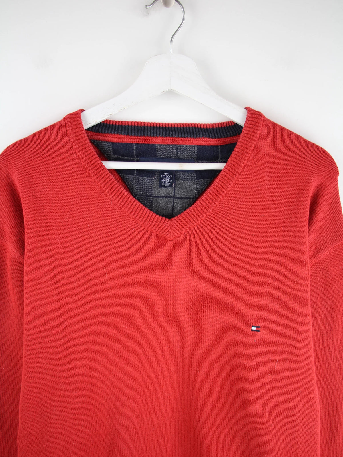 Tommy Hilfiger Pullover Rot XXL – Detailansicht Vorderseite