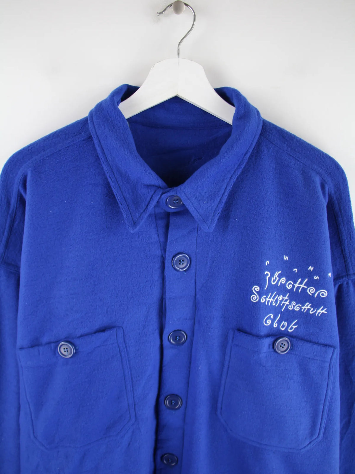 Vintage Fleece Blau XL – Detailansicht Vorderseite