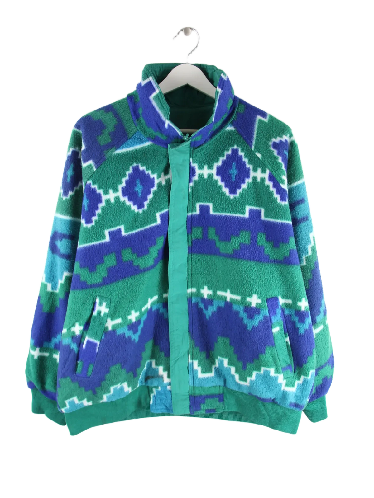 Vintage Fleece Grün L – Vorderseite