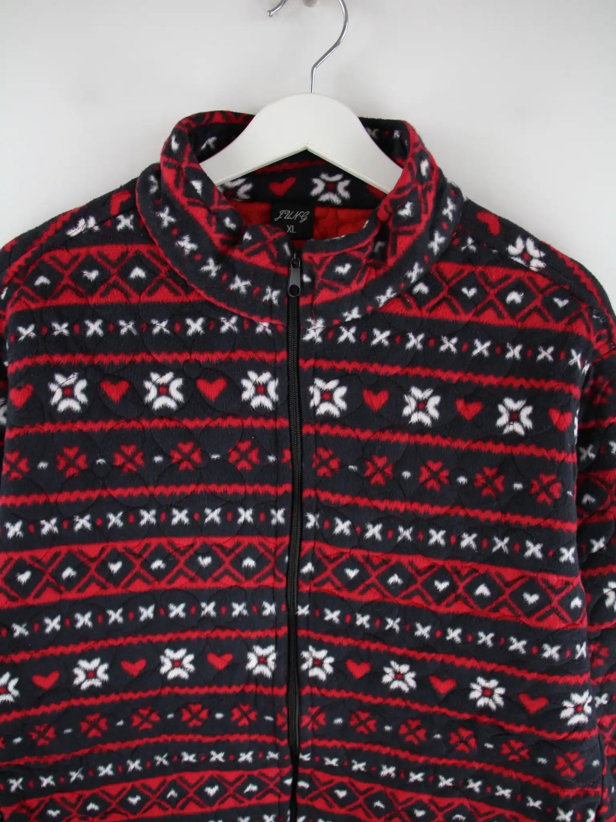 Vintage Fleece Mehrfarbig XL – Detailansicht Vorderseite