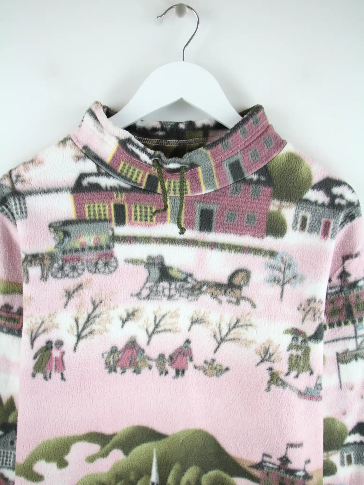 Vintage Fleece Rosa L – Detailansicht Vorderseite