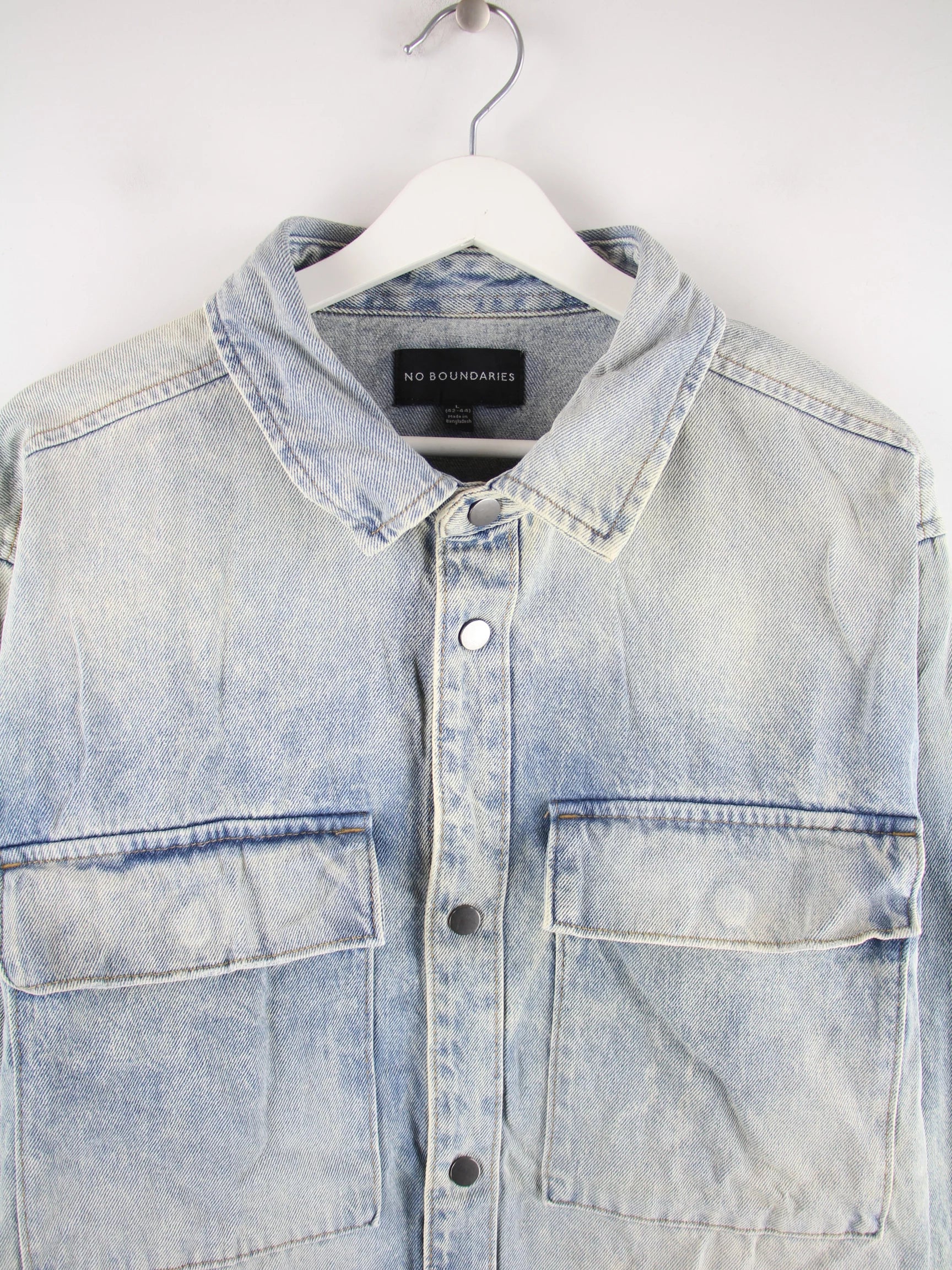 Vintage Freizeit Hemd Blau XL – Detailansicht Vorderseite