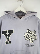 Vintage Hoodie Lila L – Detailansicht Vorderseite