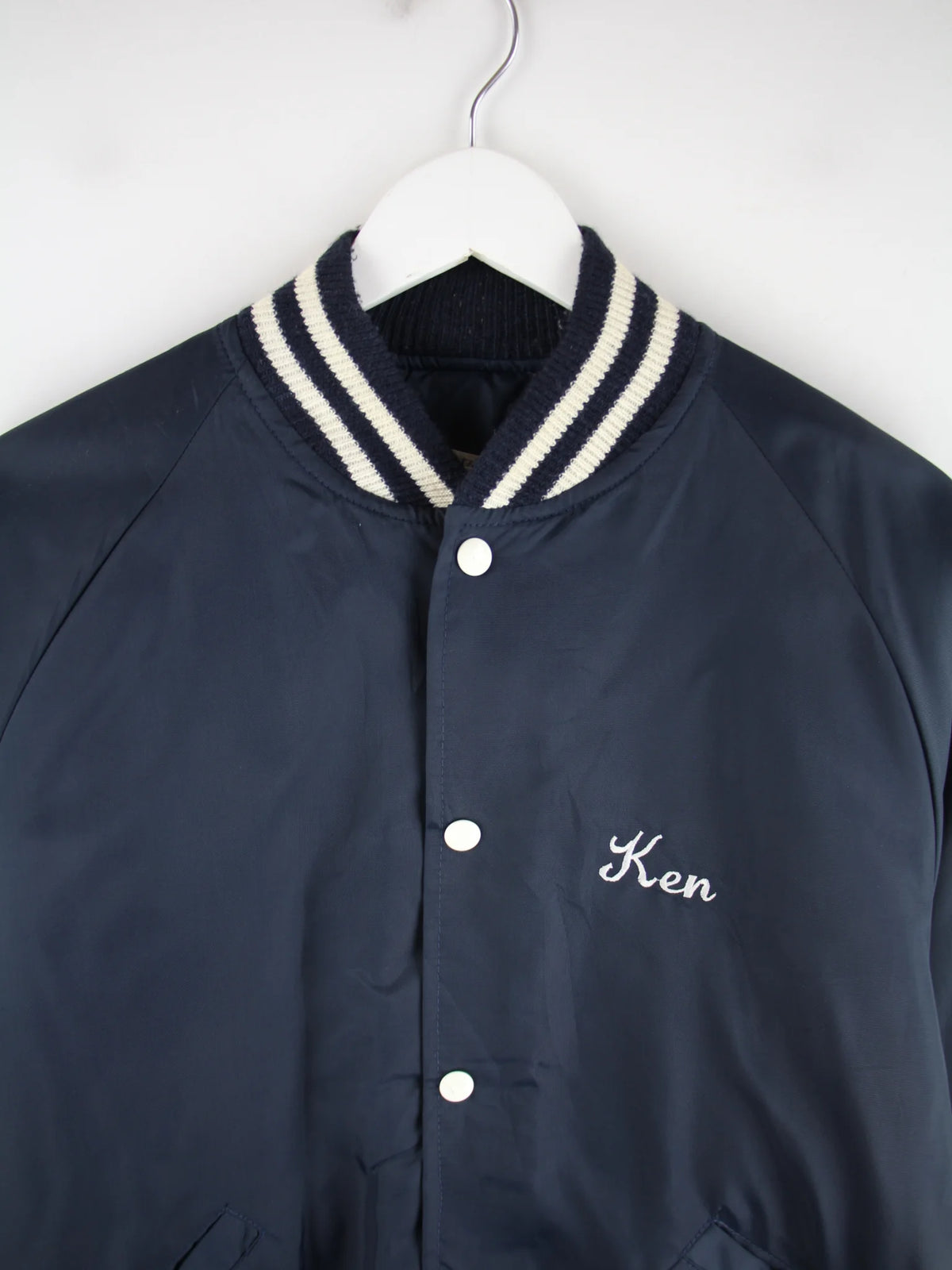 Vintage Jacke Blau L – Detailansicht Vorderseite