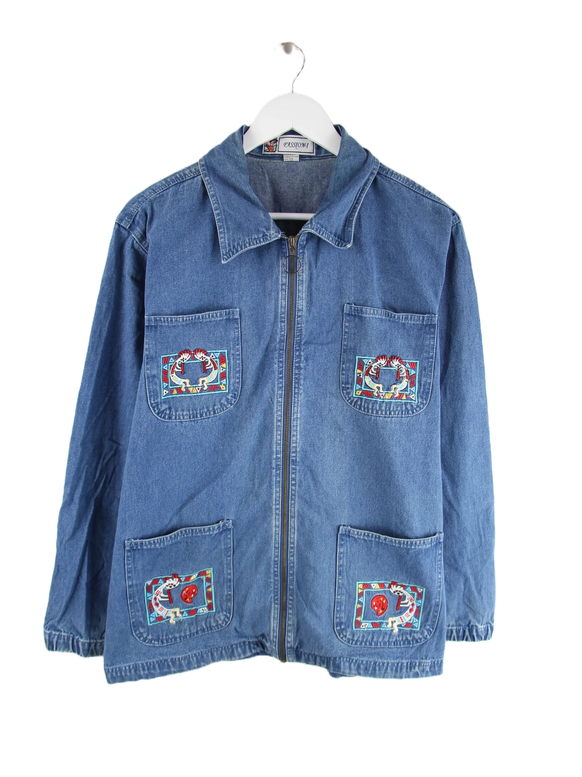 Vintage Jacke Blau L – Vorderseite