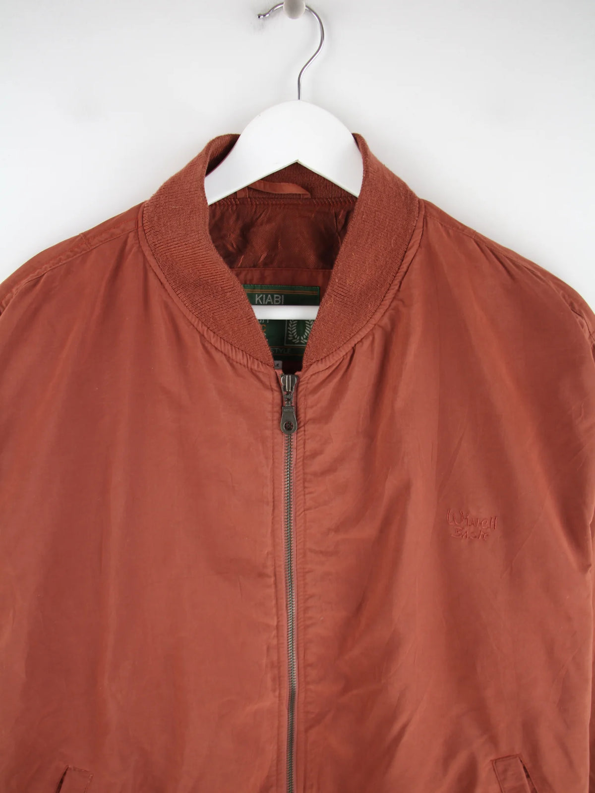 Vintage Jacke Orange L – Detailansicht Vorderseite